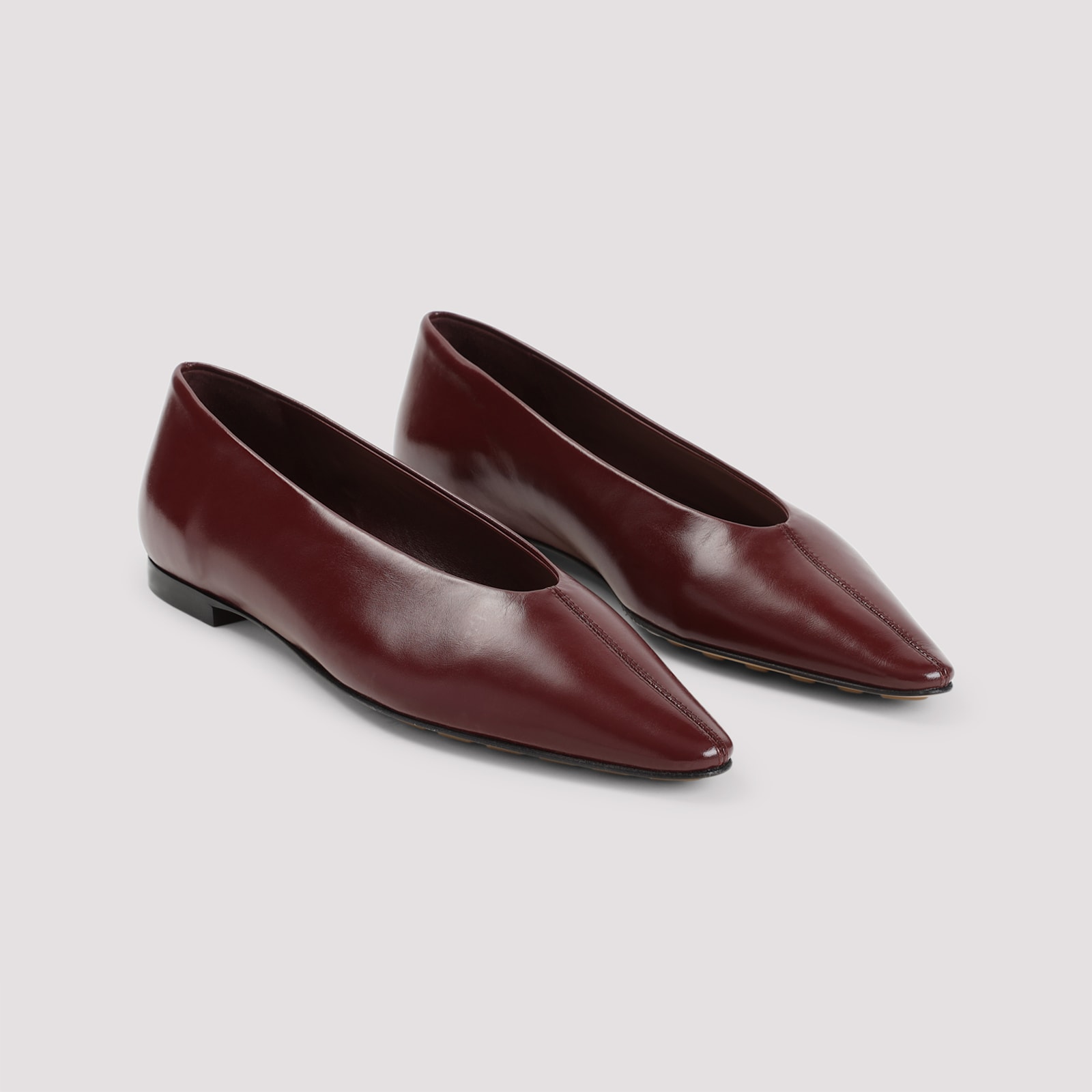 Shop Bottega Veneta Sofia Ballet Flat Ballerinas In Barolo