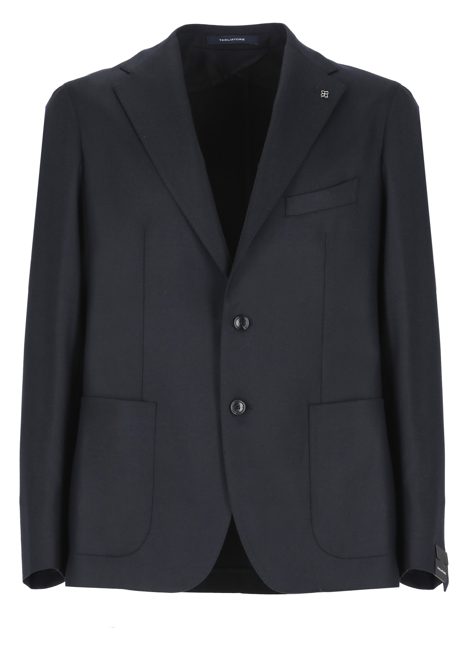 Shop Tagliatore Virgin Wool Jacket In Blue