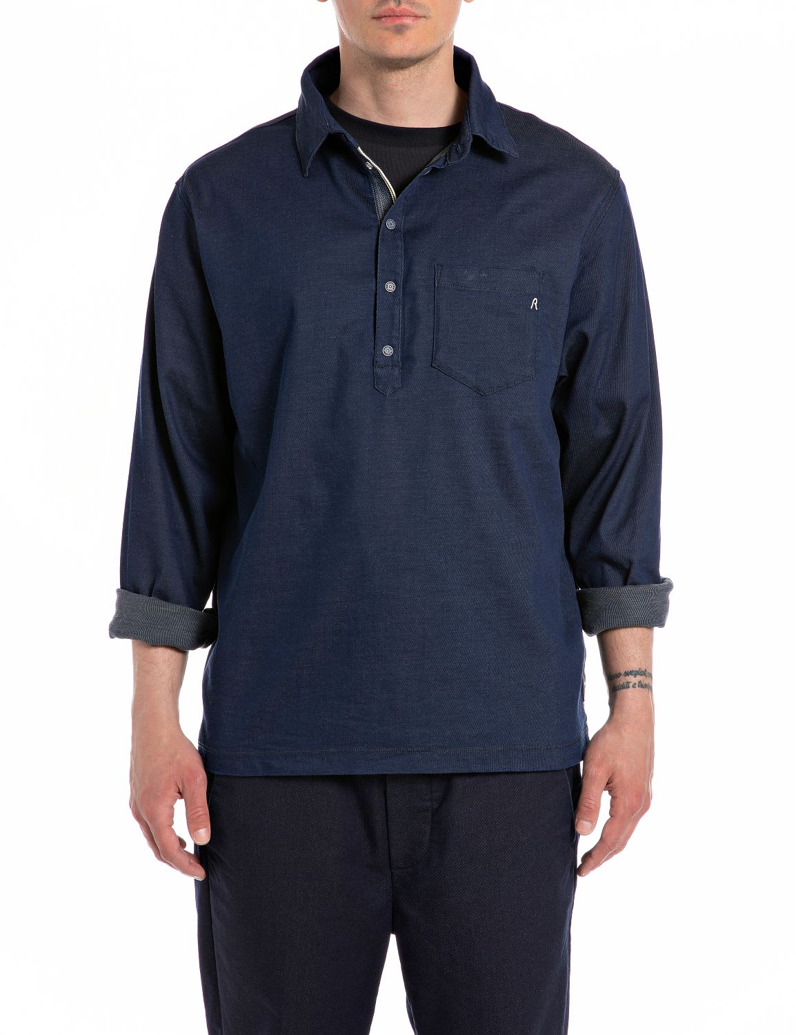 Shop Replay Shirt In Dark Blue