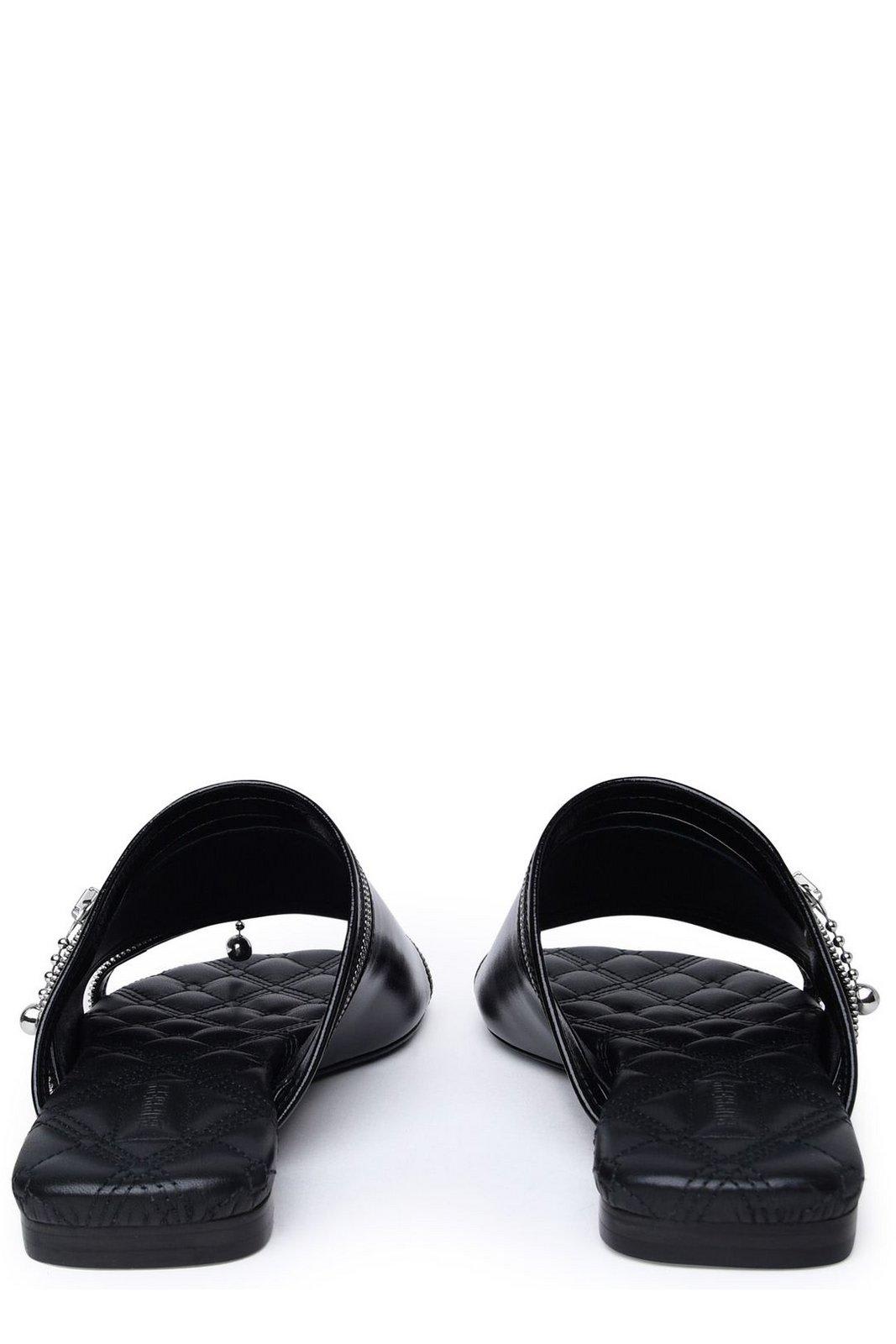 Shop Burberry Decorative-zip Slip-on Sandals