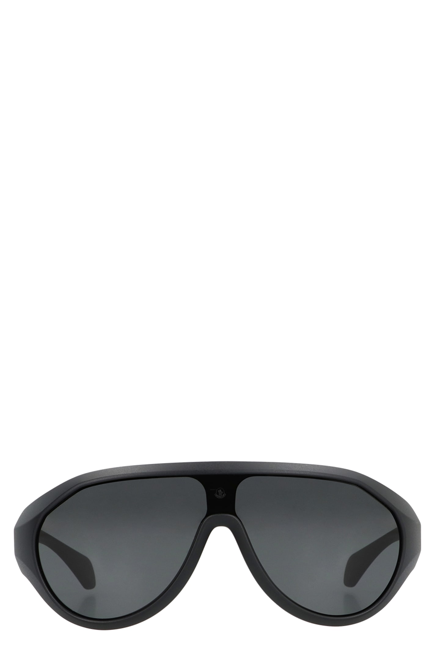 Moncler Oval Bubble Sunglasses With Thick Curved Temples In Black