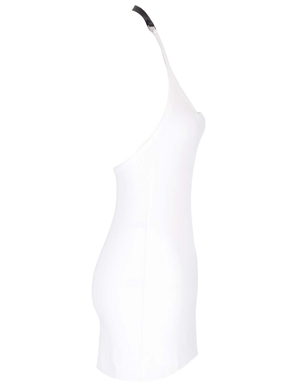 Shop Courrèges Ribbed Jersey Mini Dress In White