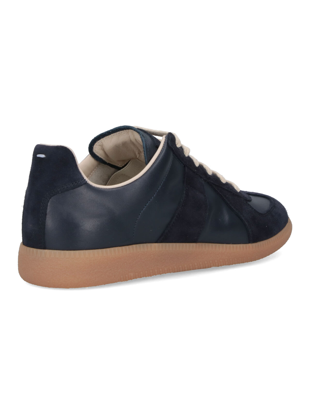 Maison Margiela Casual Low Top Sneakers With Suede Panels In Black