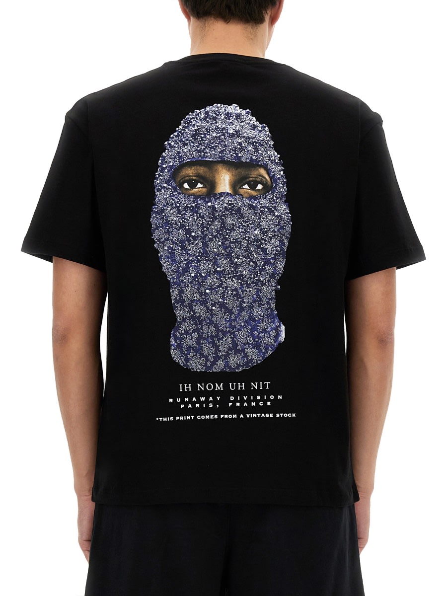 Shop Ih Nom Uh Nit Multi Flower Mask T-shirt In Black