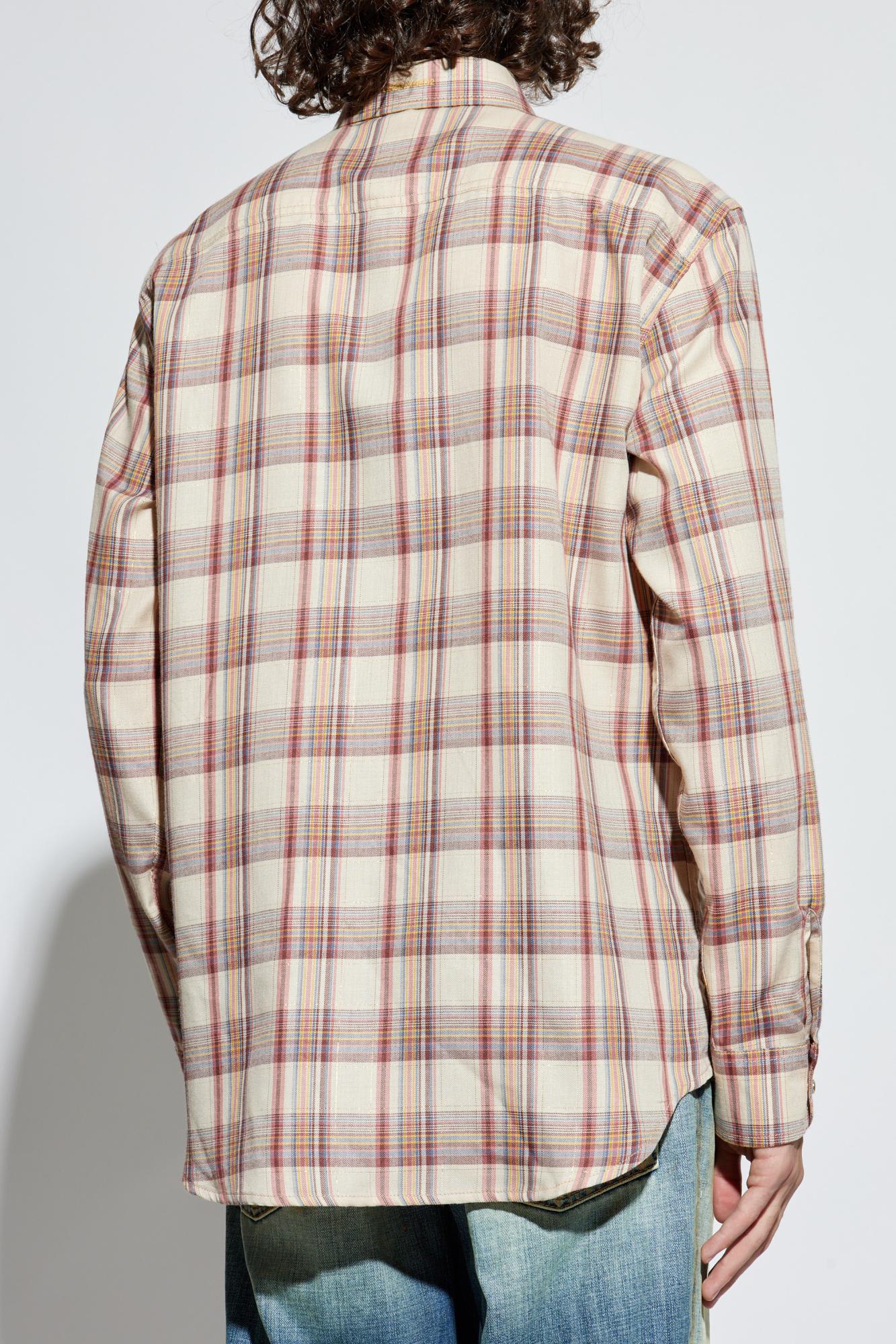 Dsquared2 Plaid Shirt With Lurex Thread In Neutral