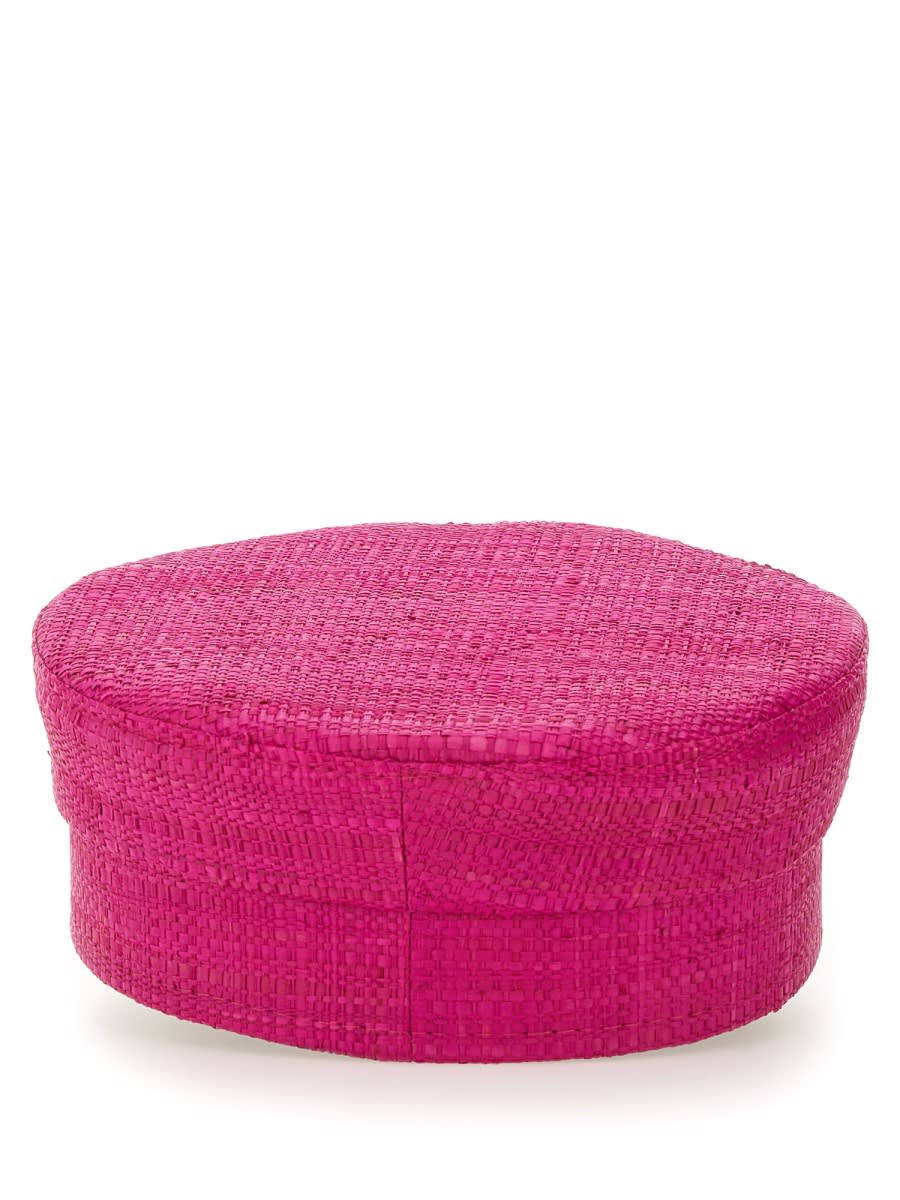 Ruslan Baginskiy Straw Baker-boy Cap In Fuchsia