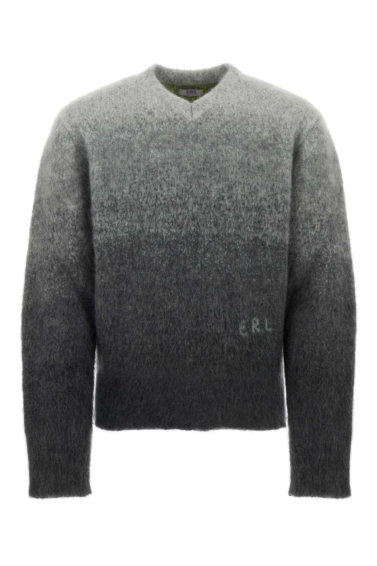 Shop Erl Multicolor Mohair Blend Sweater In Greymelange