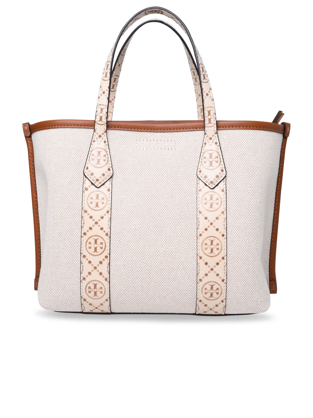 Shop Tory Burch Small Perry Shopping In Tela Cream