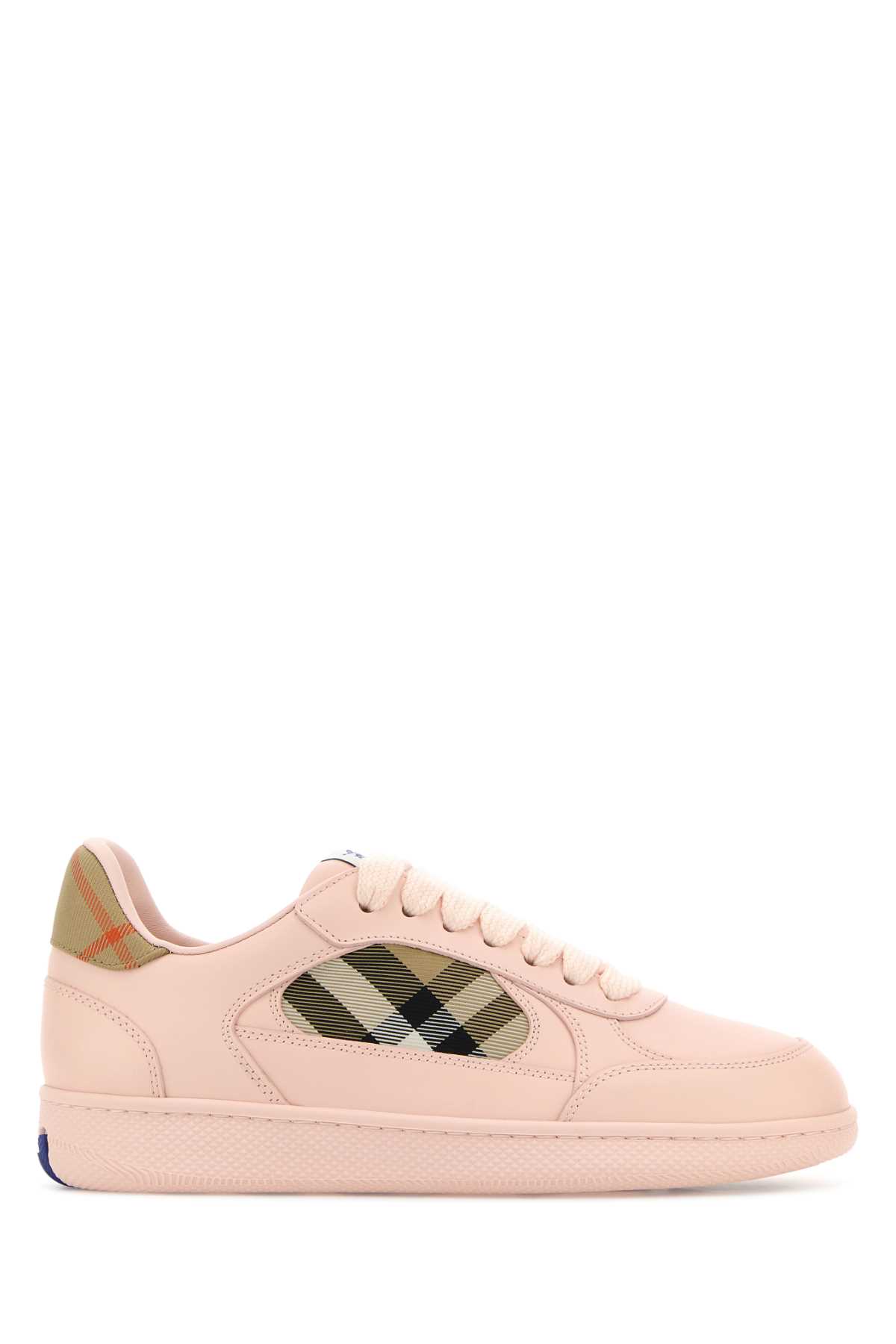 Burberry London Leather And Check Terrace Women S Sneakers In Pink