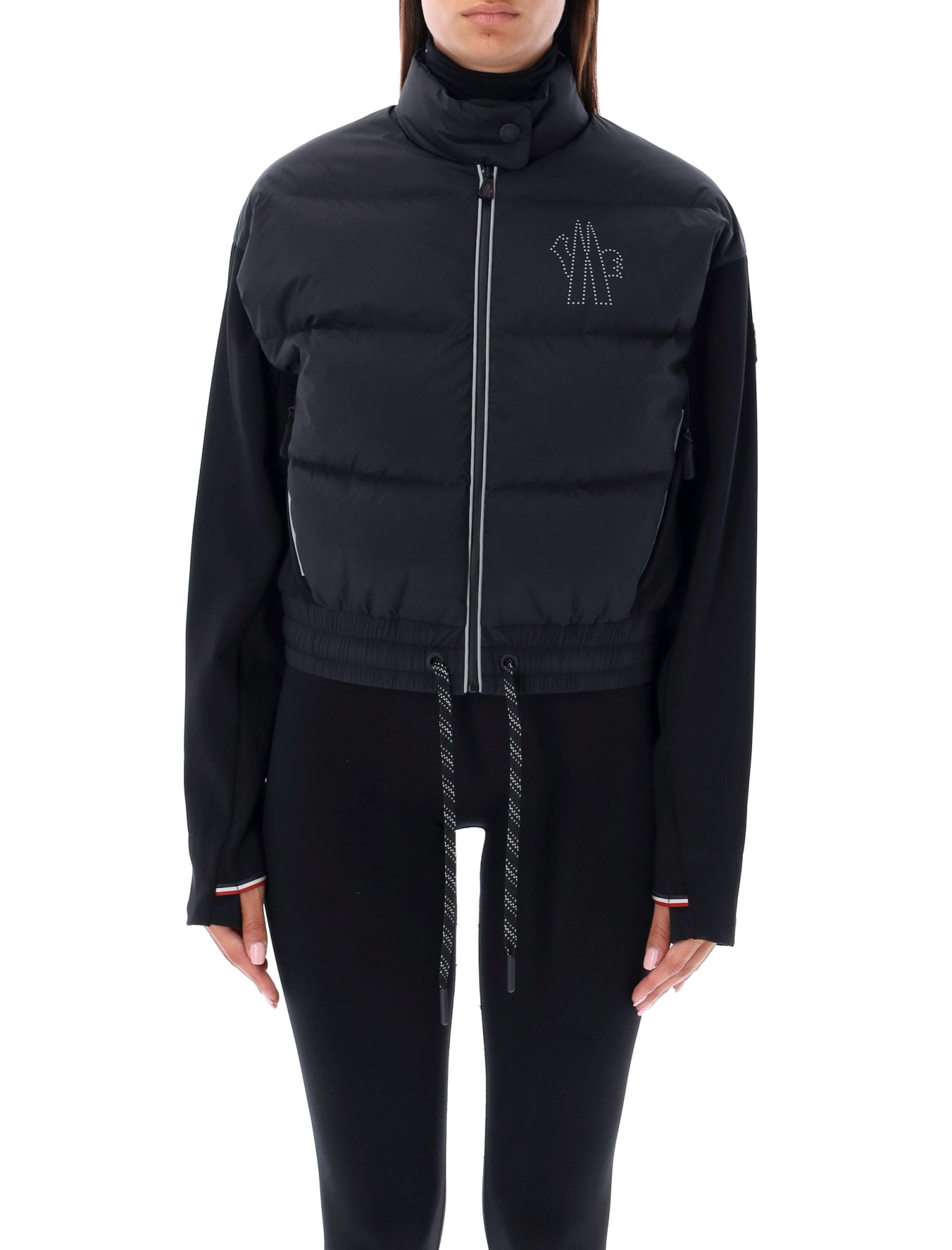 Moncler Zip Up Cardigan In Black