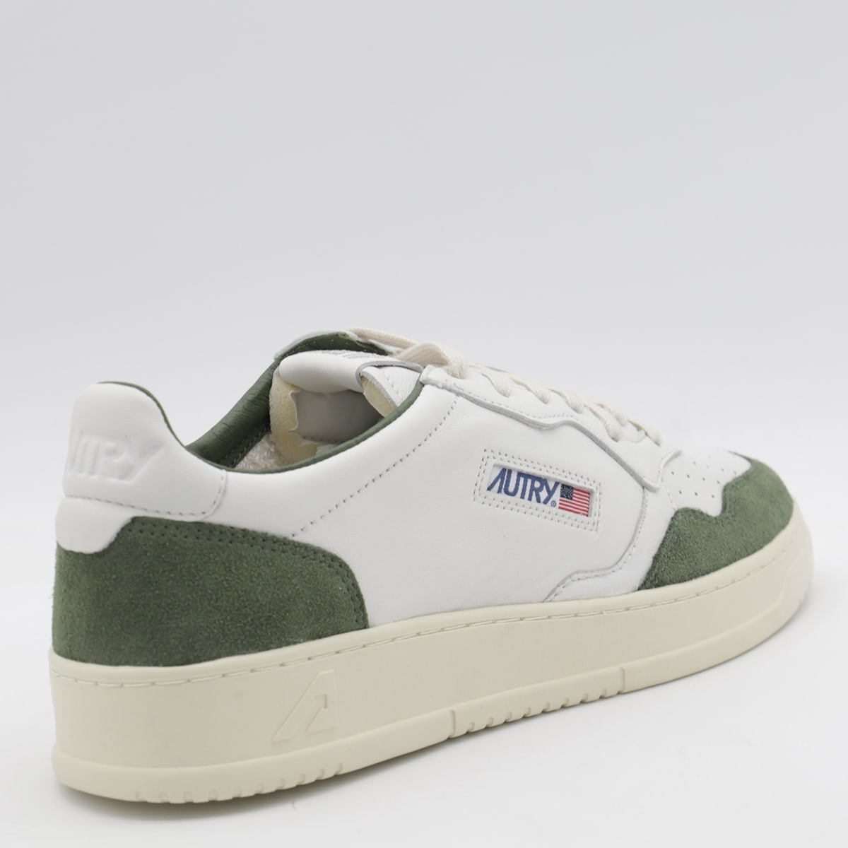 Autry Medalist Low White Leather And Suede Bottle Sneakers In Multi
