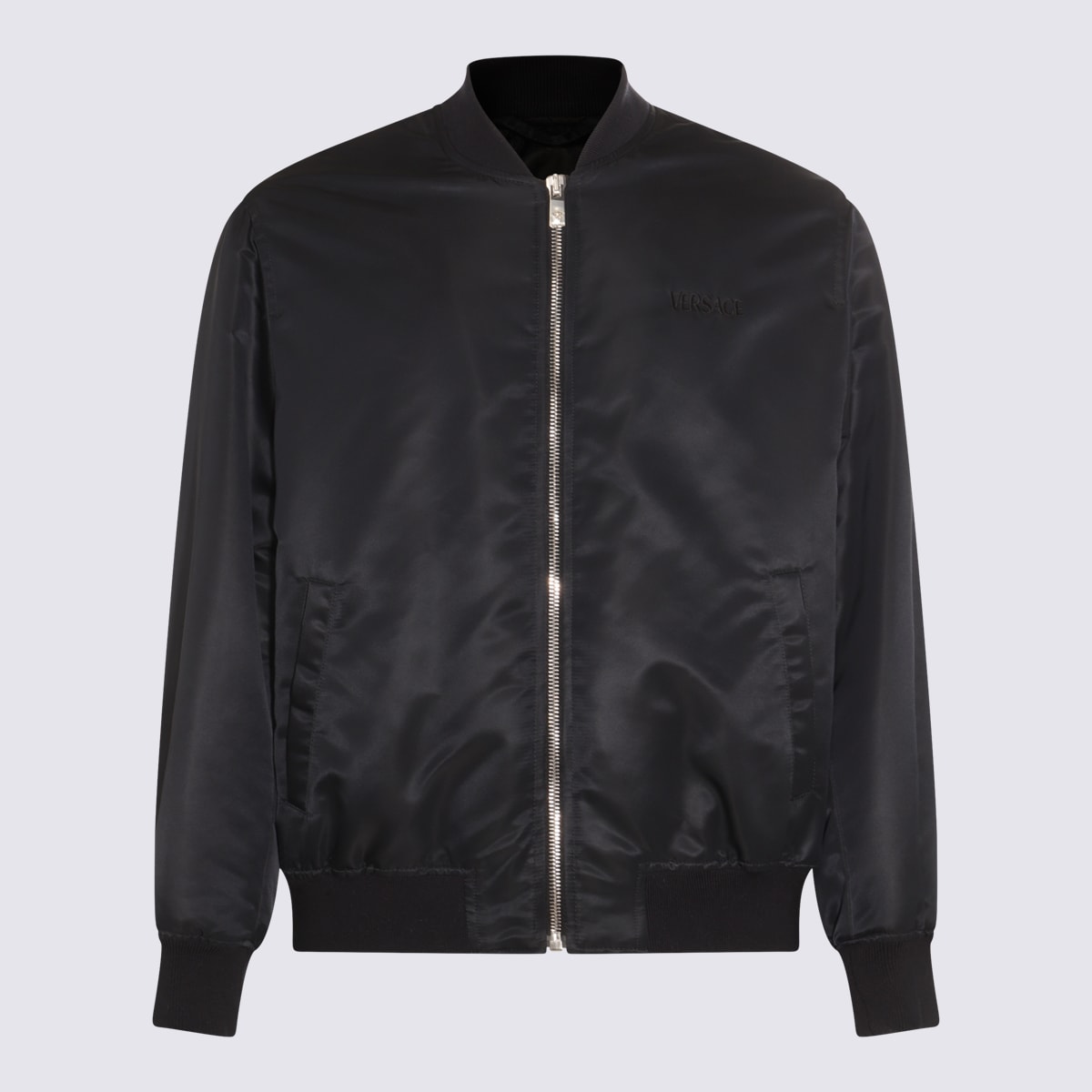 Shop Versace Black And Multicolour City Lights Bomber Jacket In Red