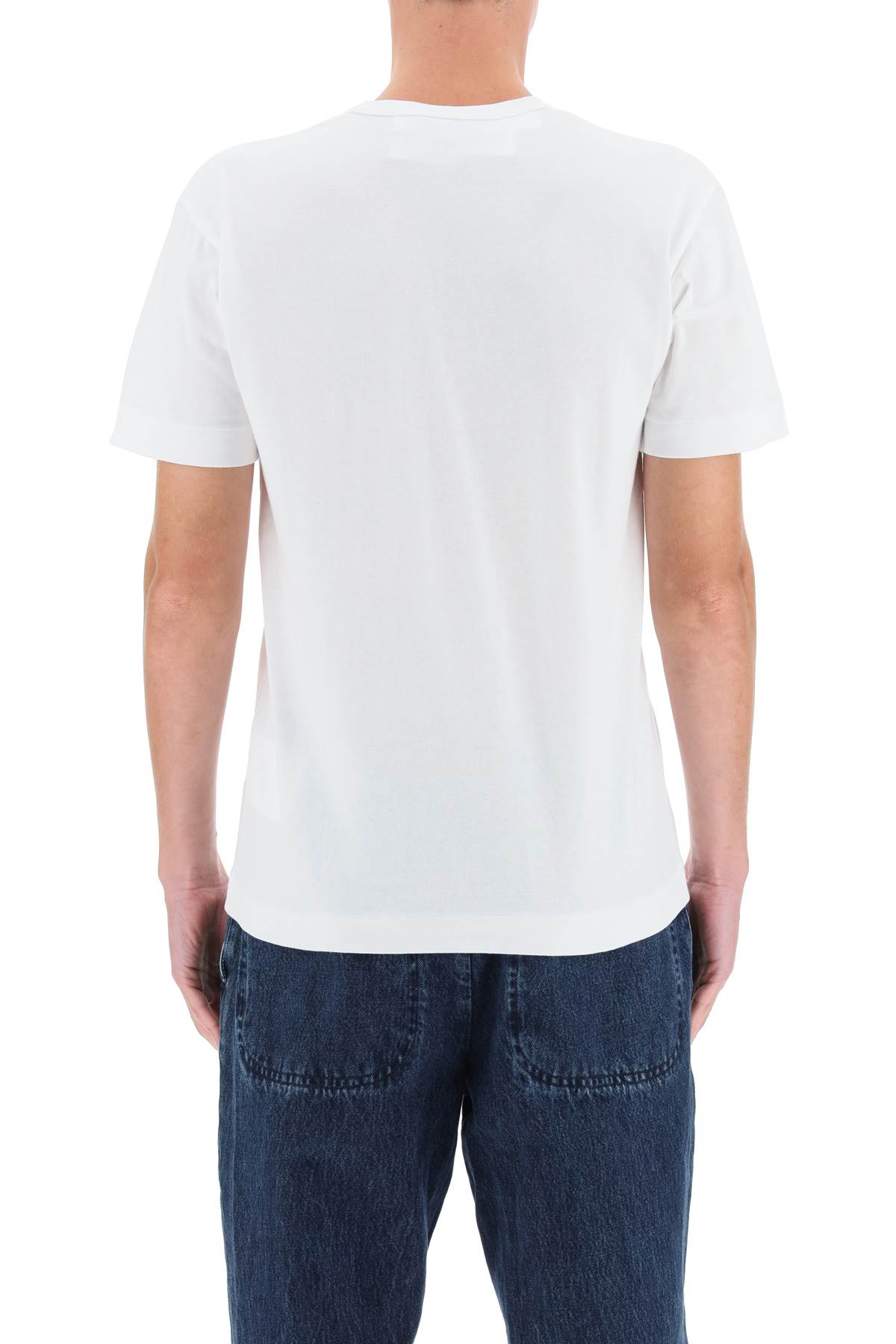 Shop Comme Des Garçons Play Heart Polka Dot T-shirt In White (white)
