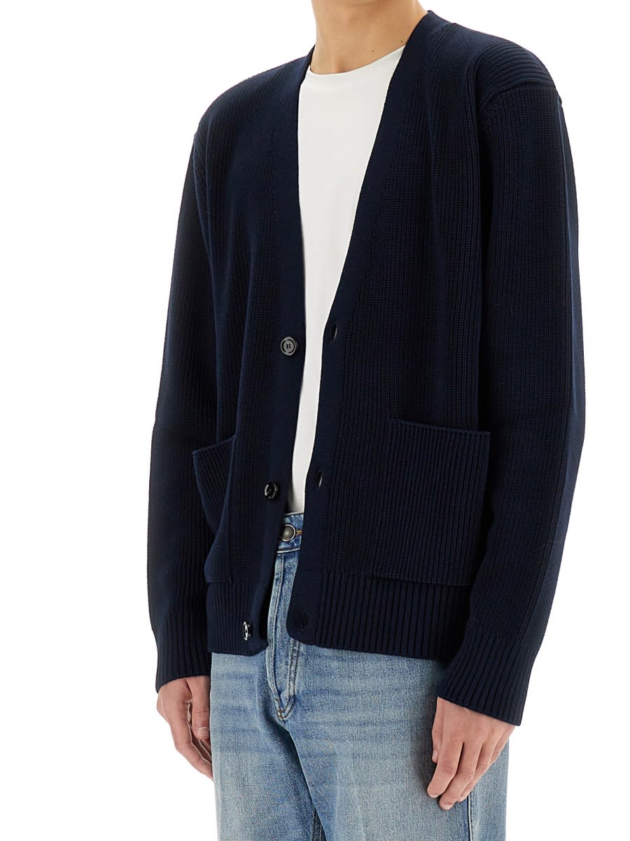 Lardini Organic Cotton Cardigan In Blue