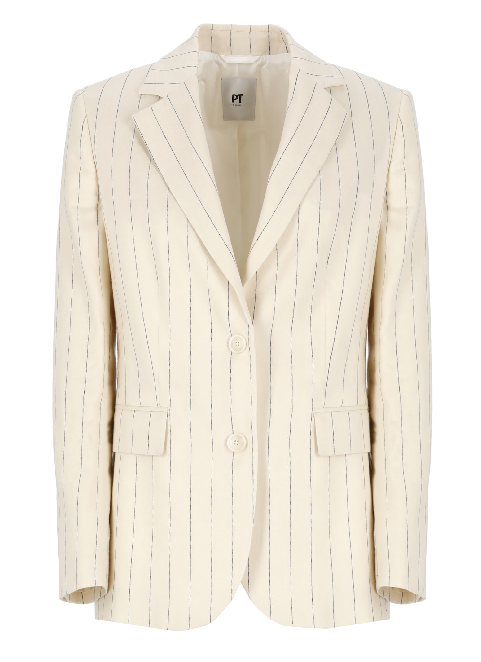 Embroidered Linen Blend Blazer