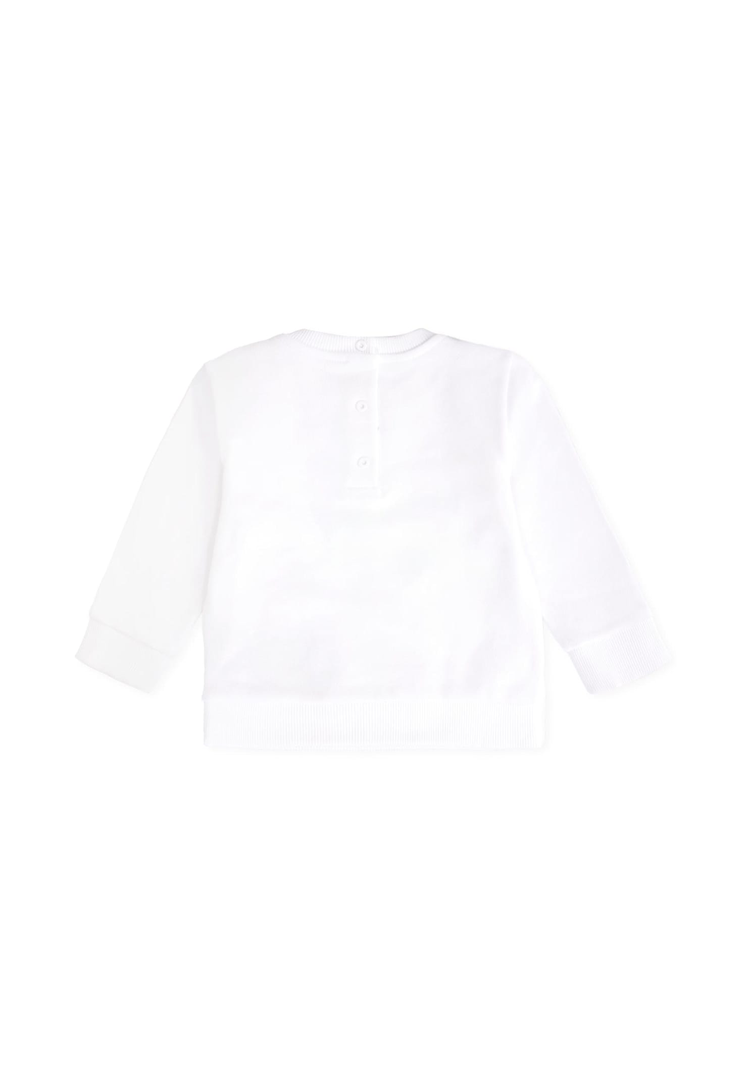Balmain White Sweatshirt For Babykids With Logo In White