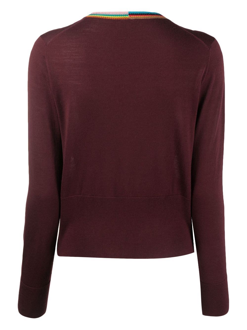 Shop Paul Smith Womens Knitted Cardigan Button Thru In Burg