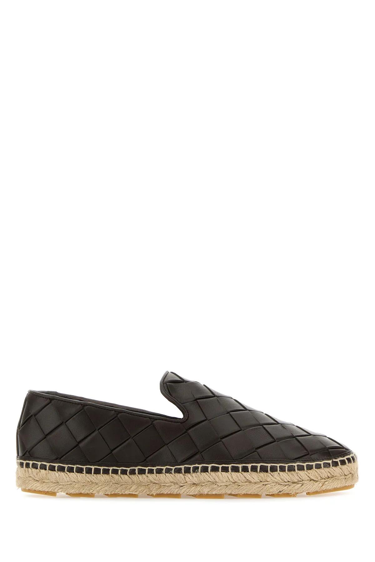 Shop Bottega Veneta Chocolate Leather Jack Espadrillas In Brown