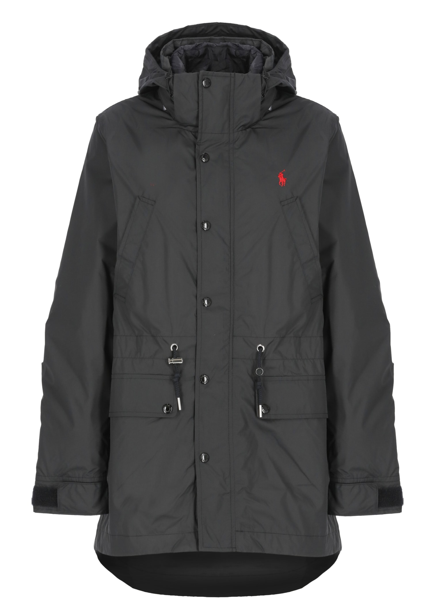 Shop Ralph Lauren Padded Coat With Pony In Black