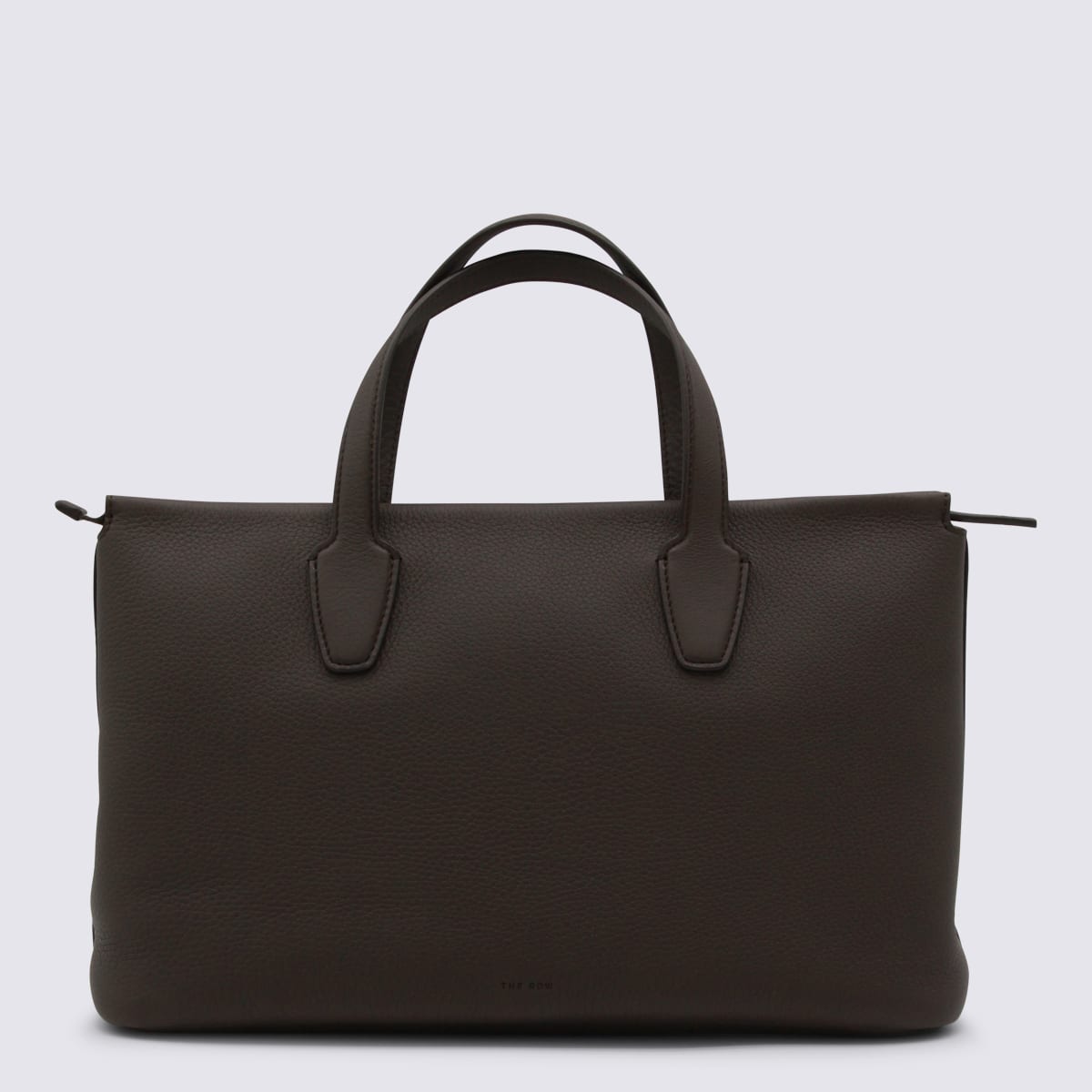 The Row Deep Brown Leather Top Handle Bag
