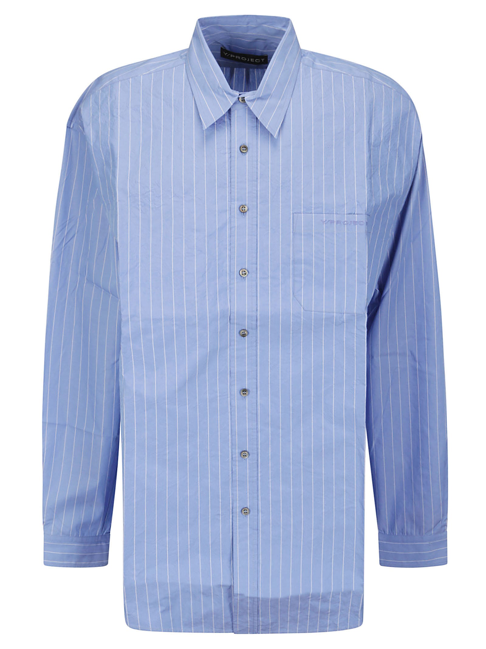 Shop Y/project Scrunched Shirt In Blue Stripe