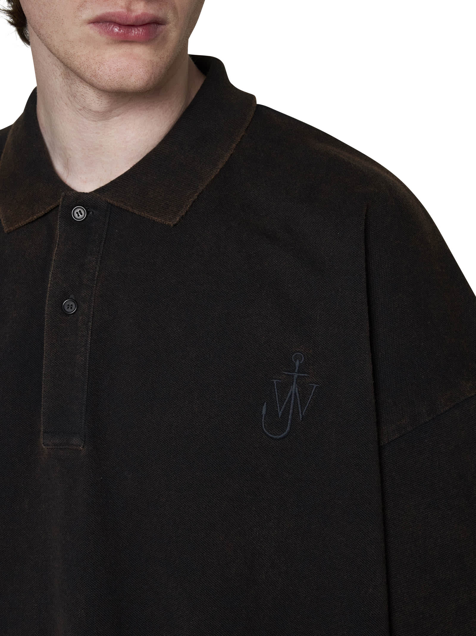 Shop Jw Anderson Polo Shirt In Brown