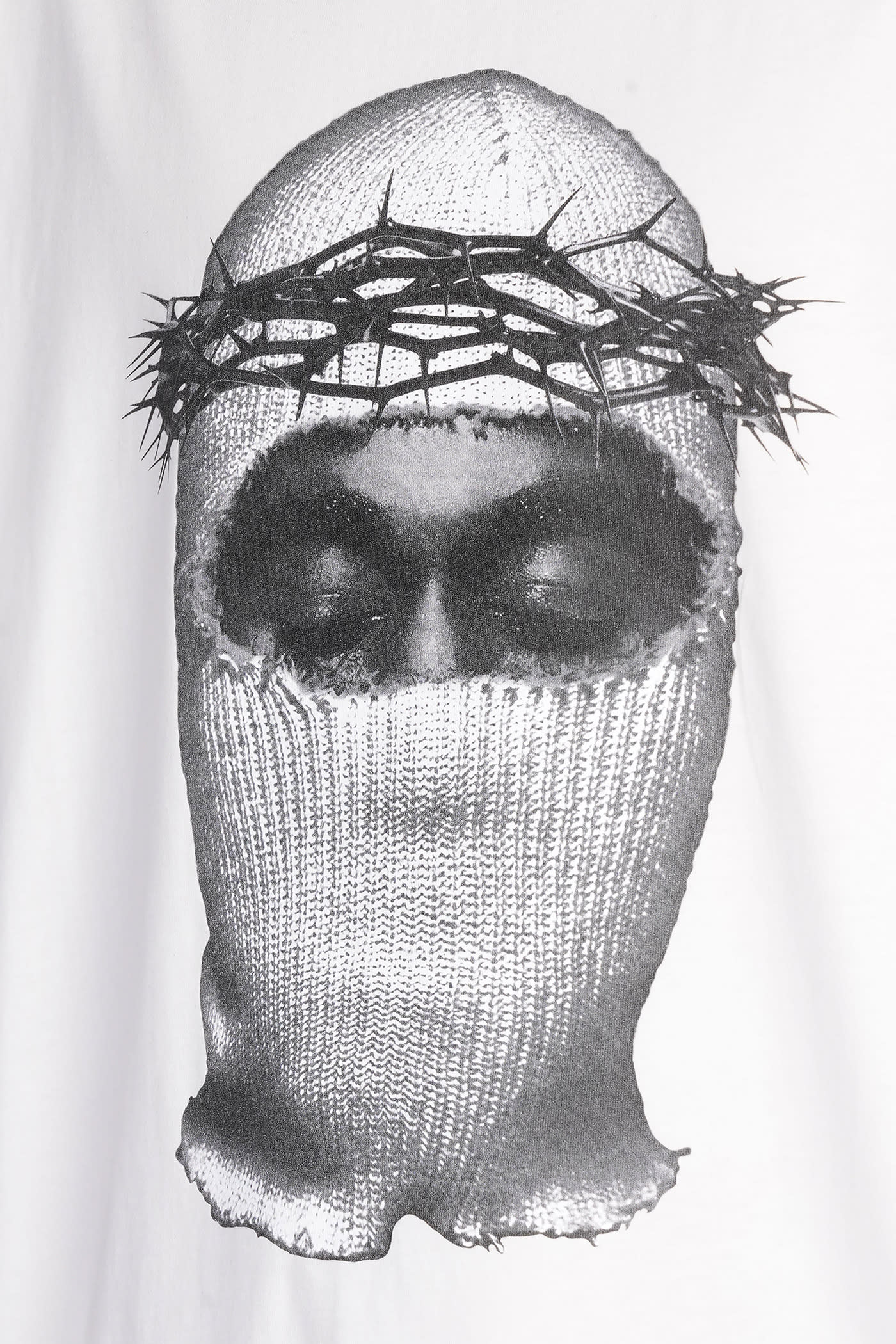 Ih Nom Uh Nit White Newspaper Mask T-shirt In White