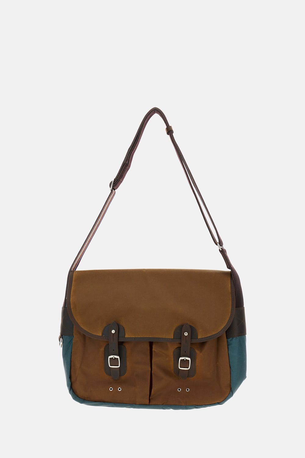 Barbour X Paul Smith Tarras Waxed Messenger Bag In Brown