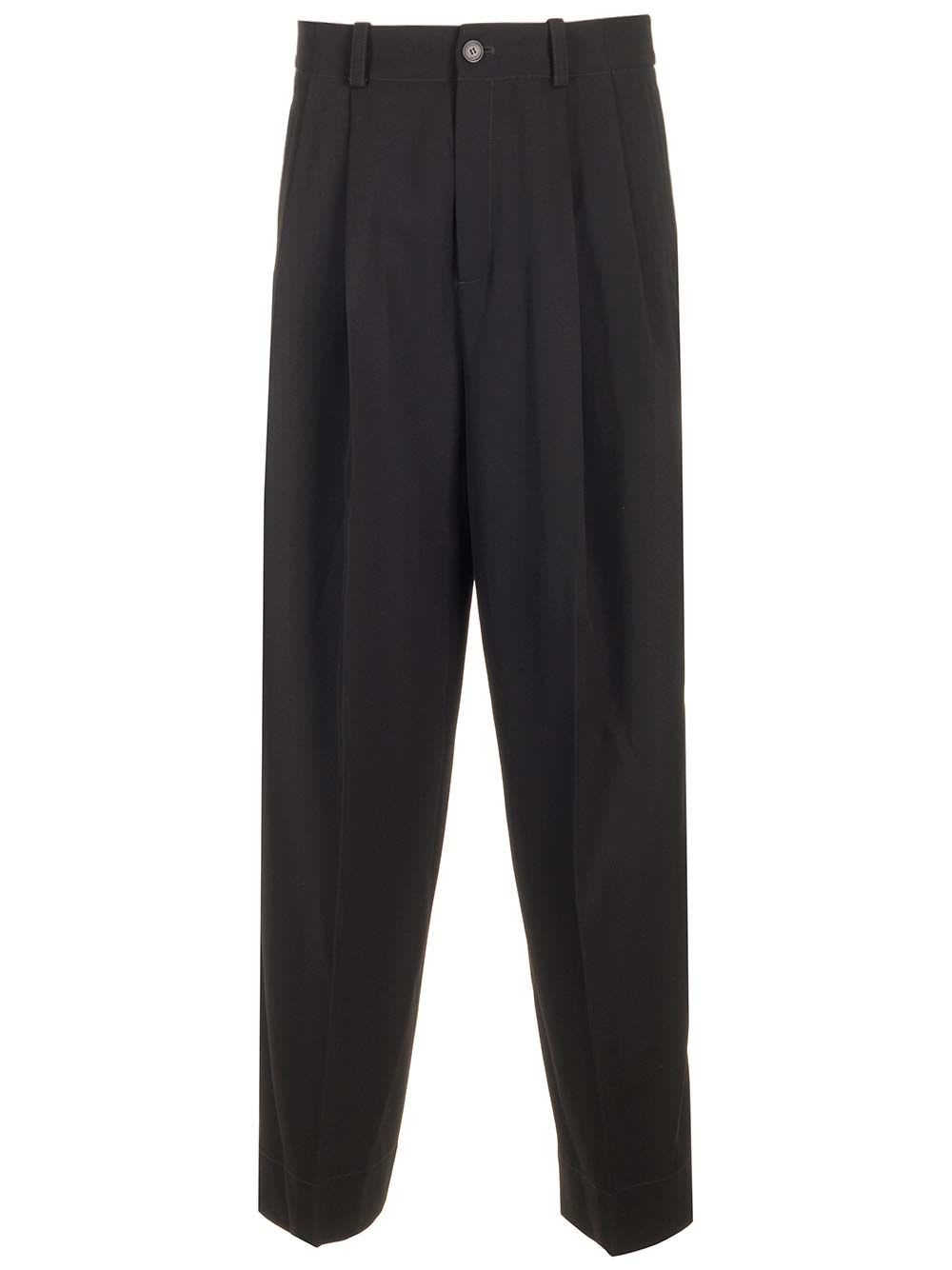 Shop Off-white Virgin Wool Trousers In Black