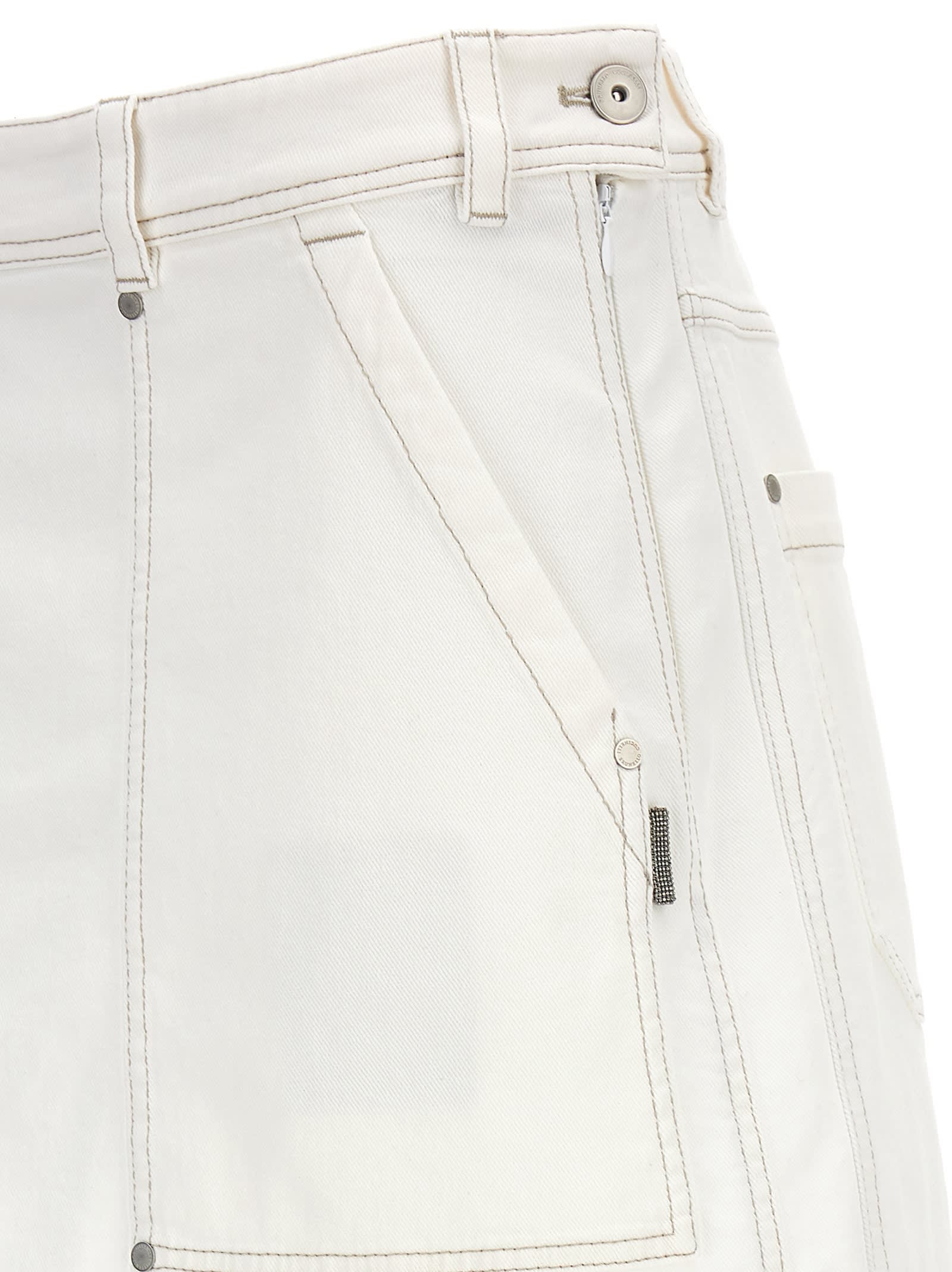 Shop Brunello Cucinelli Monile Skirt In White