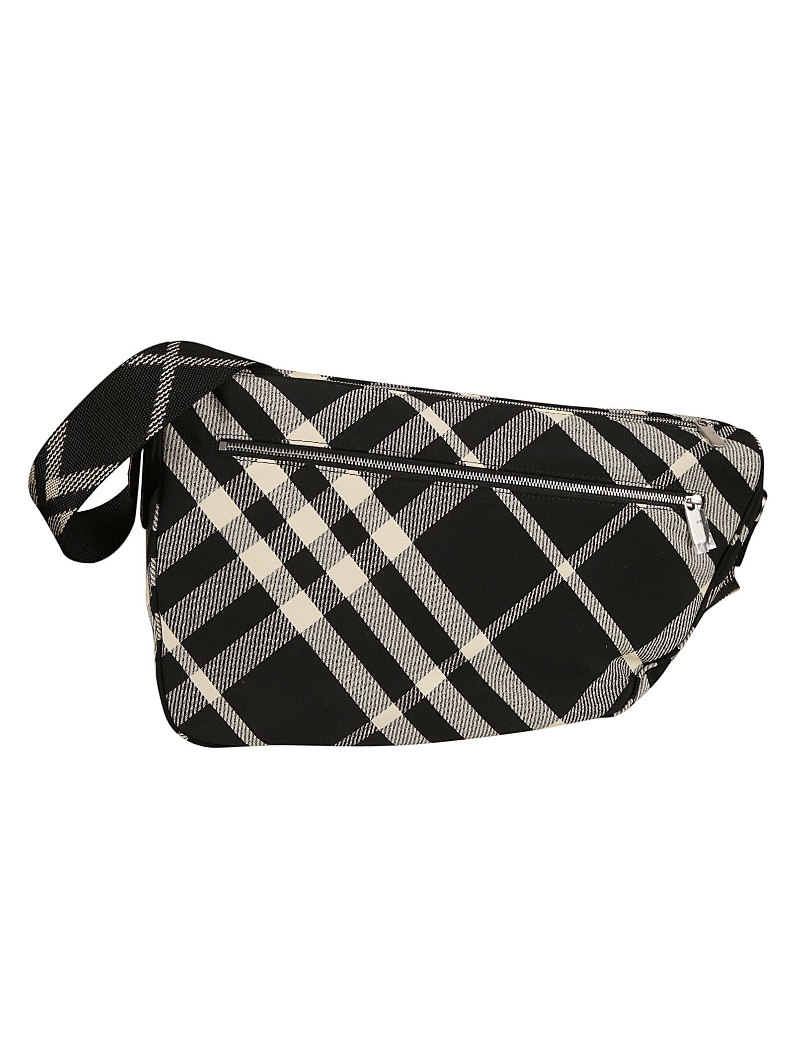 Shop Burberry Shield Messenger Shoulder Bag In Black
