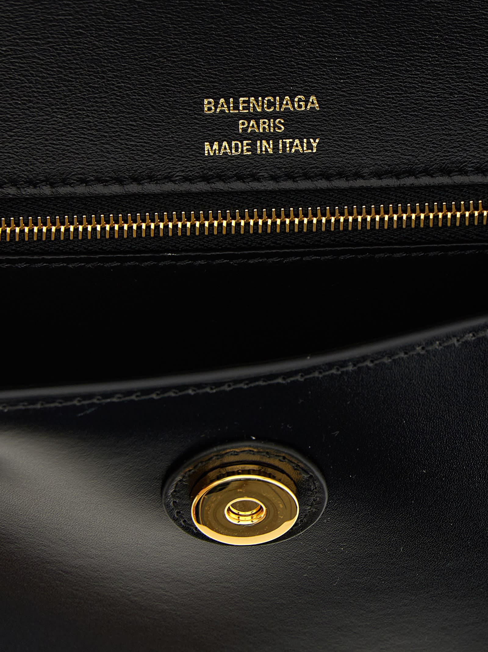 Balenciaga Small Hourglass Magnetic-closure Shoulder Bag In Black