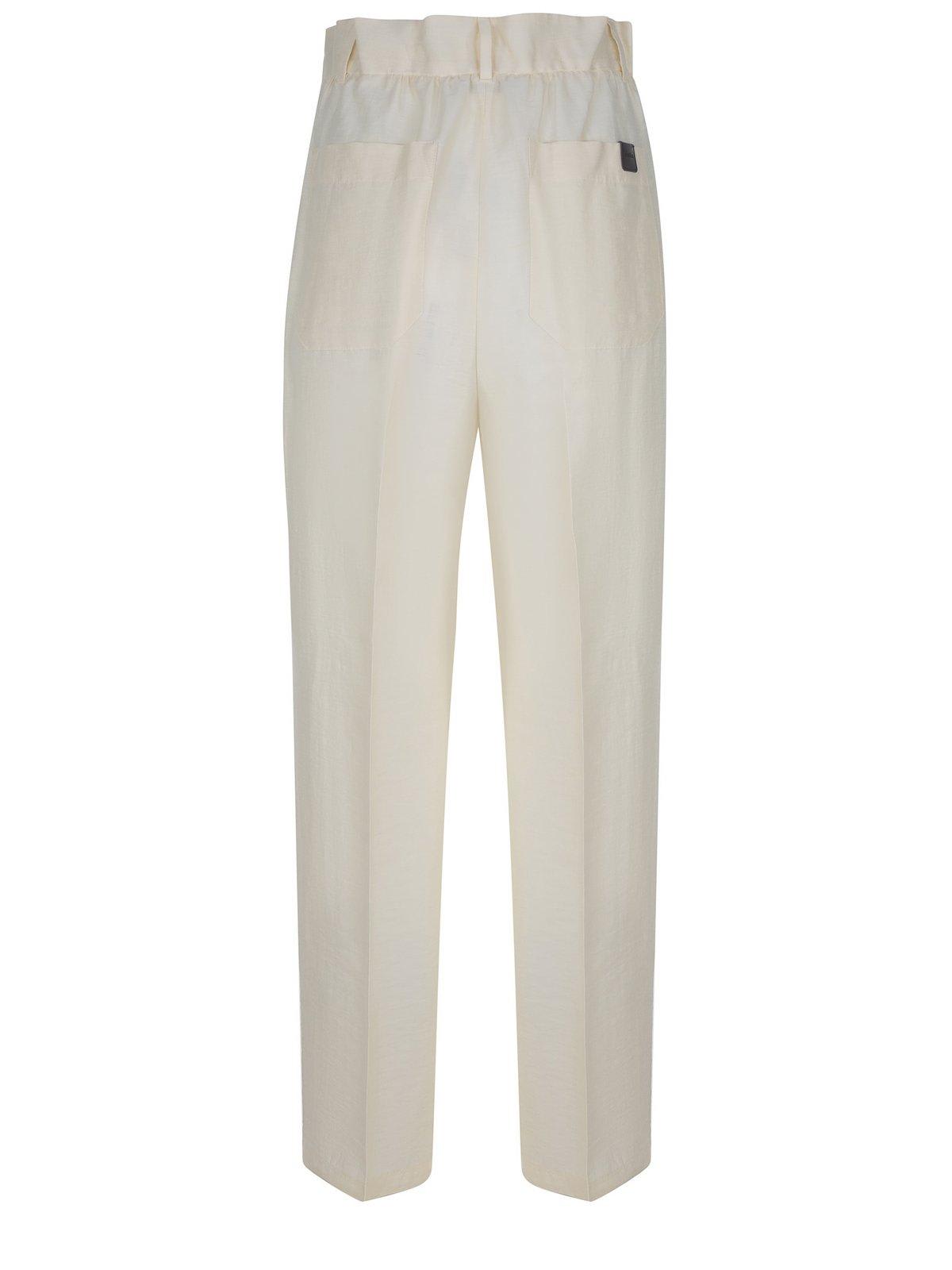 Max Mara Pleated Front Straight-leg Trousers In Neutral