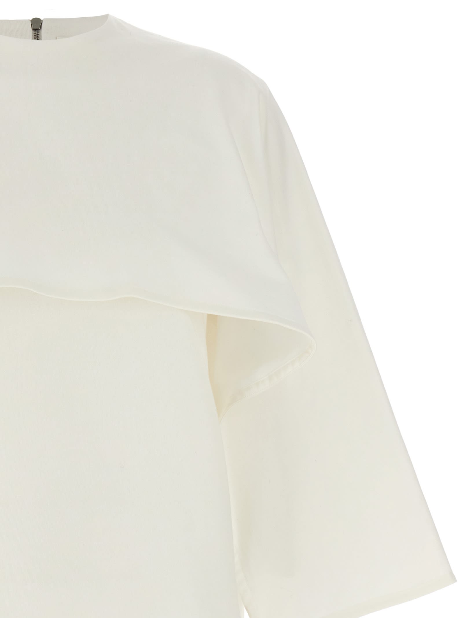 Shop Jil Sander Integrated Cape T-shirt In White