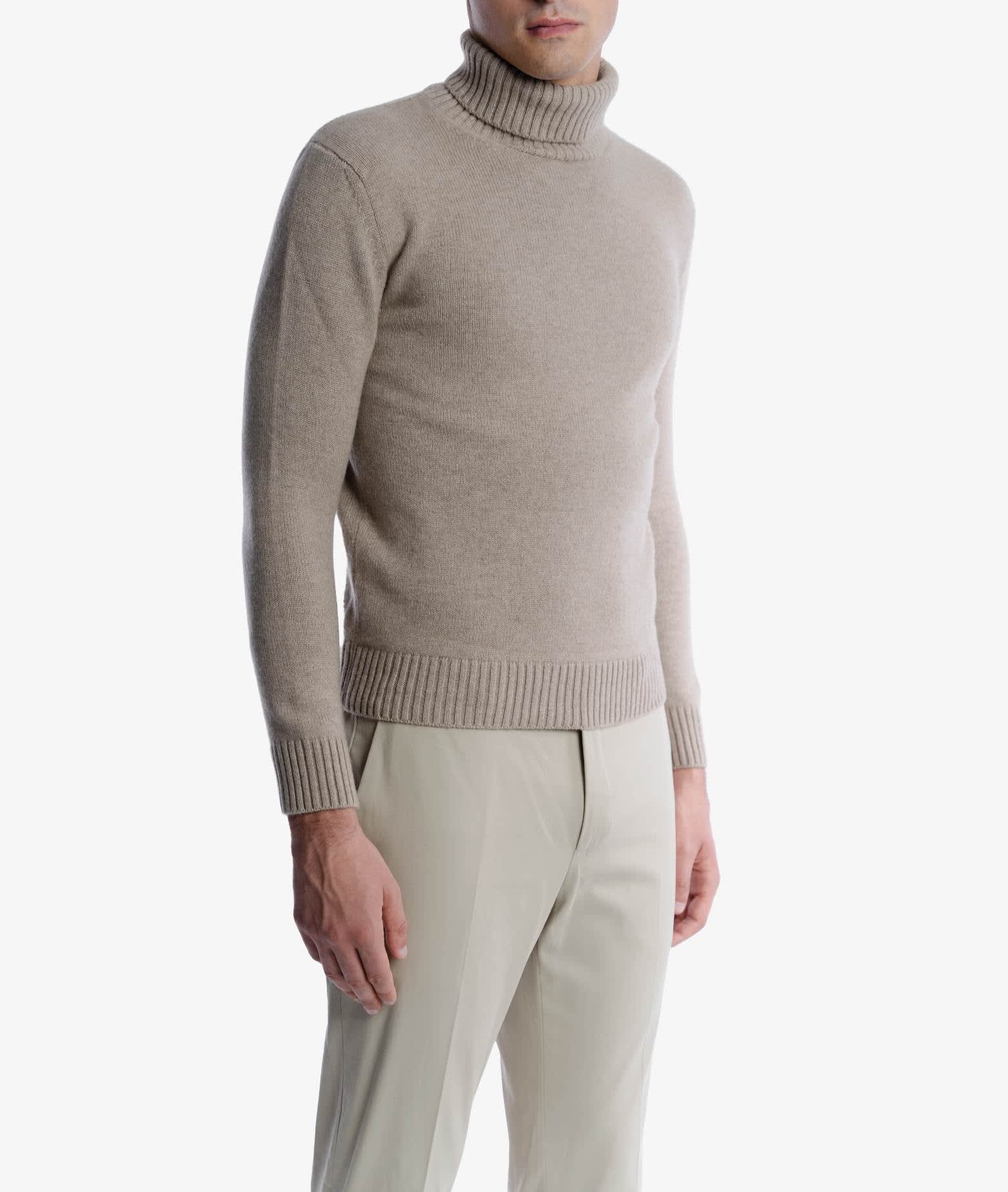 Shop Larusmiani Turtleneck Sweater Diablerets Sweater In Beige