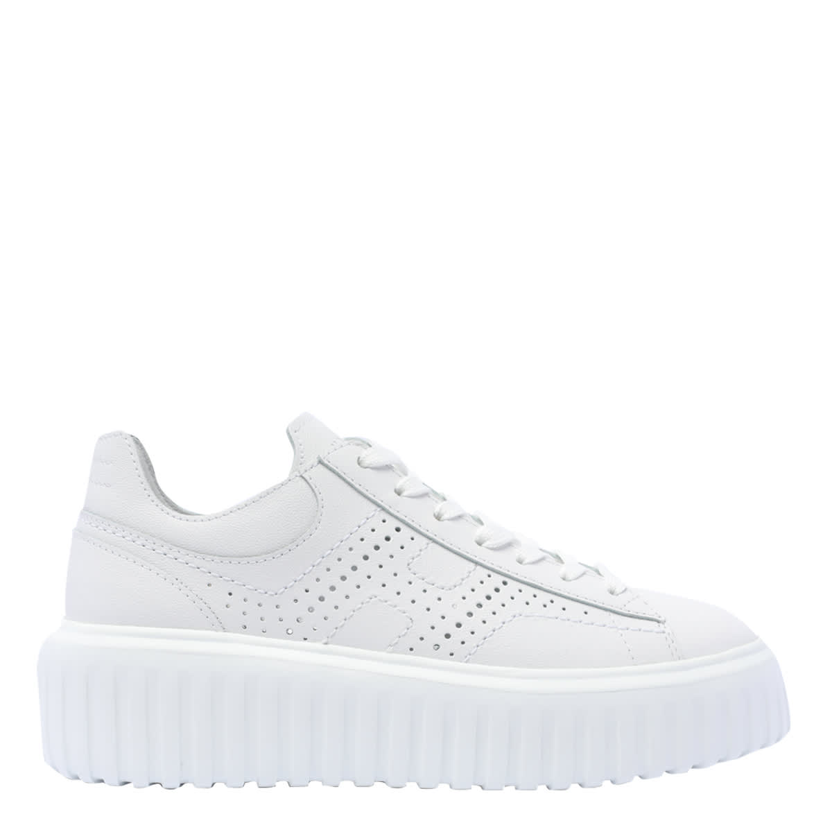 Shop Hogan H-stripes Sneakers  In White