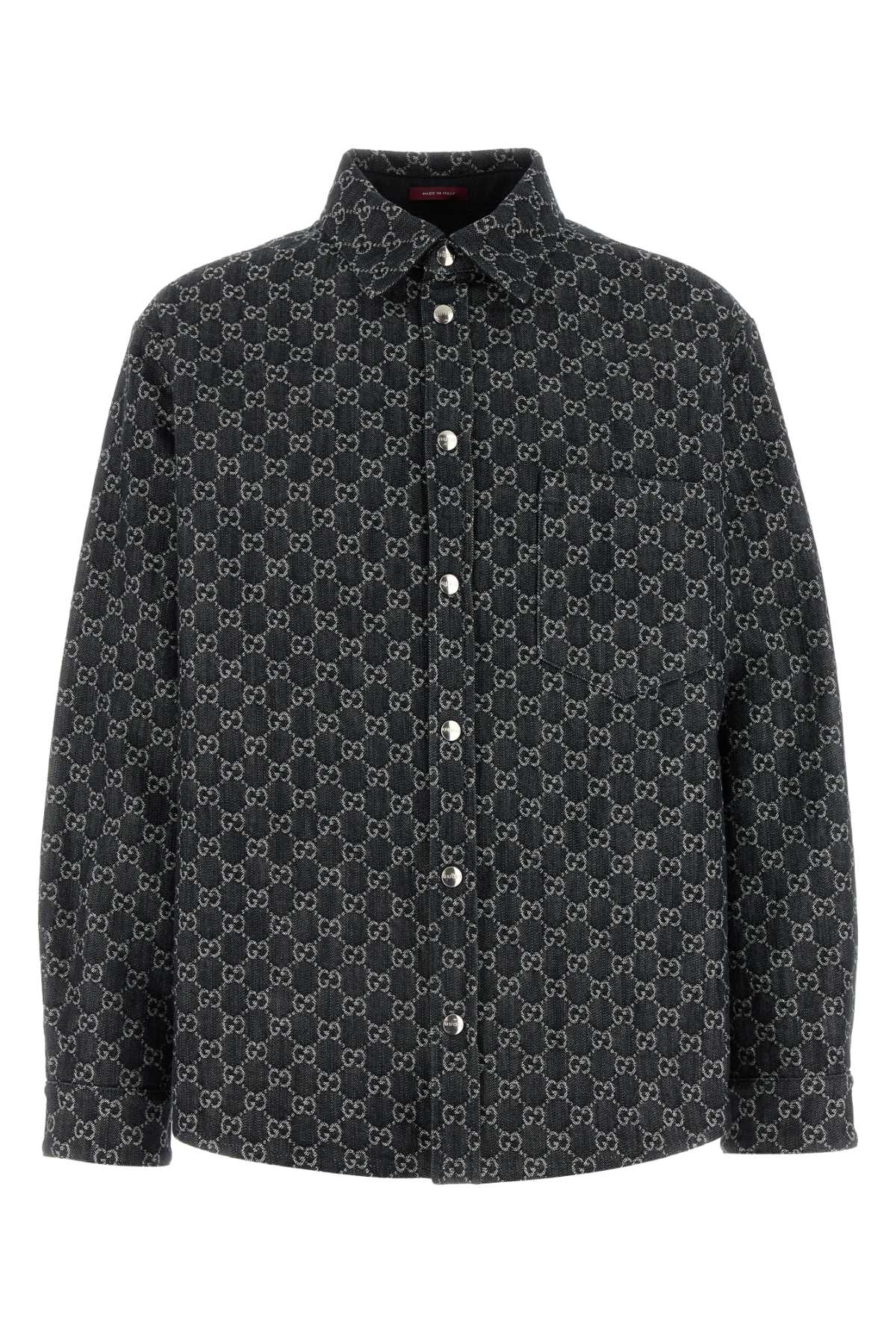 Embrodiered Denim Reversible Shirt