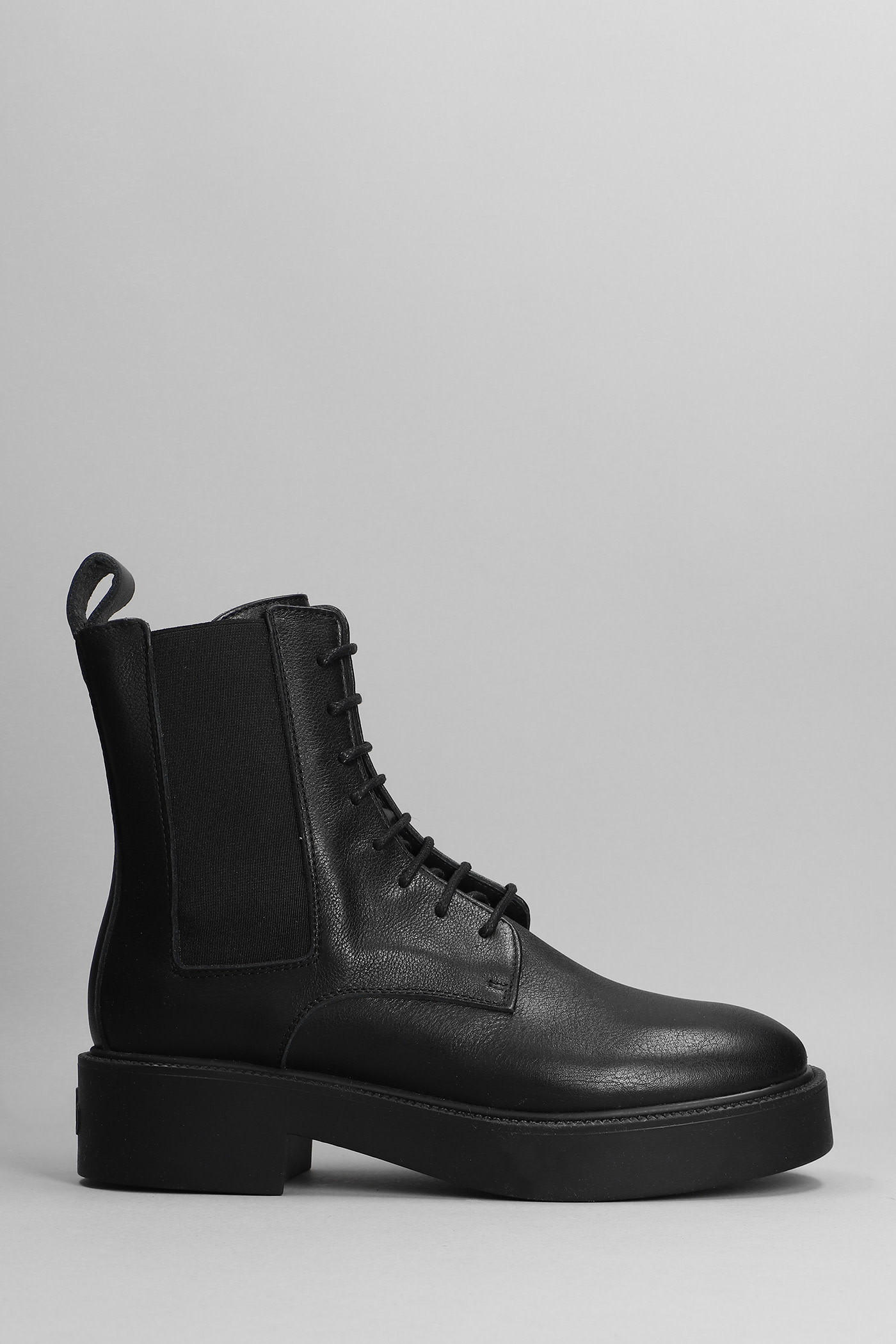 Copenhagen Combat Boots In Black Leather