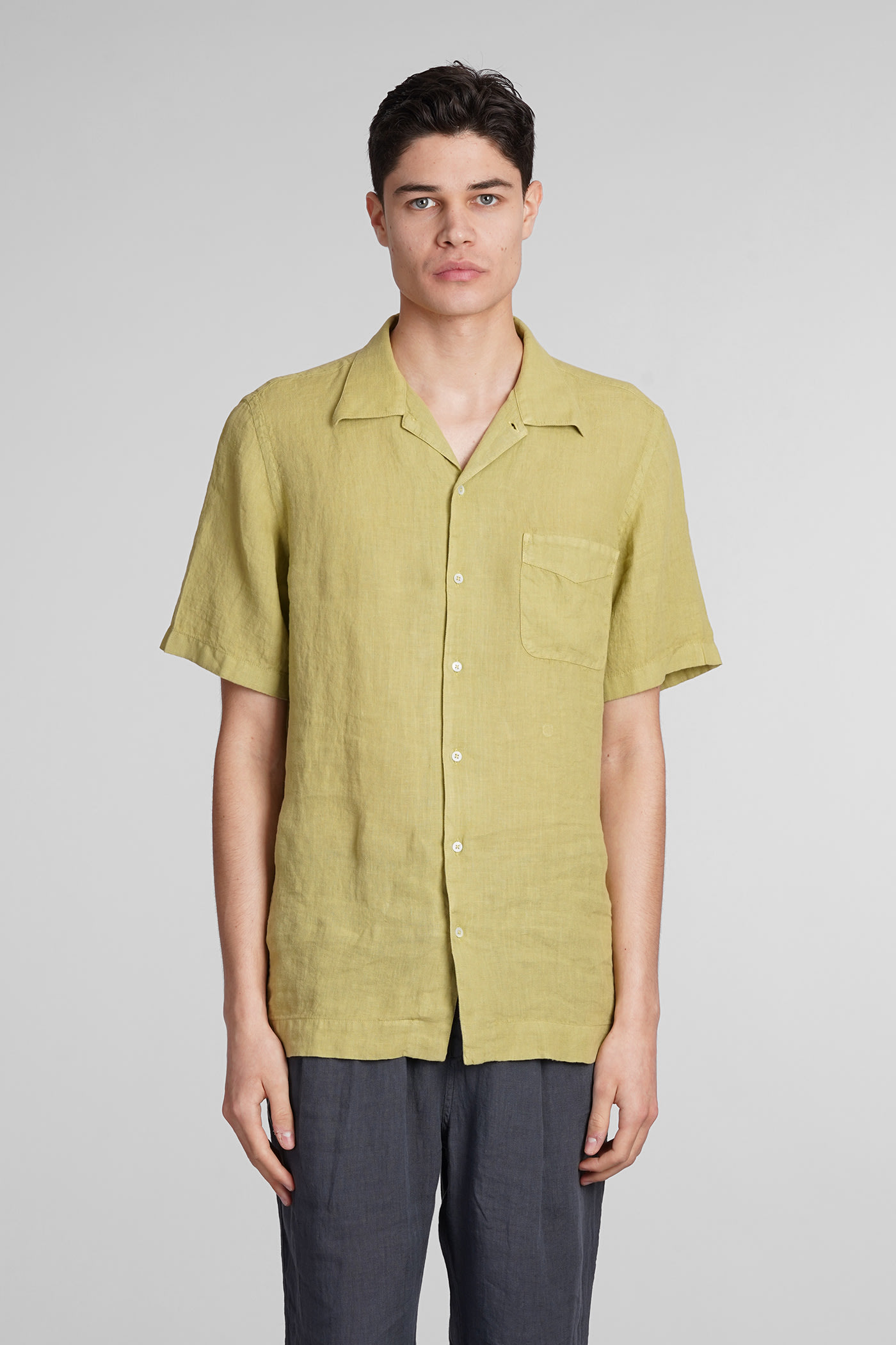 Shop Massimo Alba Venice Shirt In Green Linen