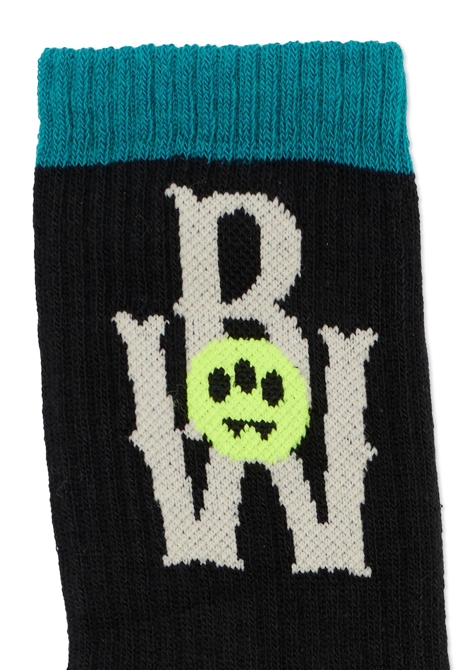 Barrow Black Socks For Kids With Logo In Multi