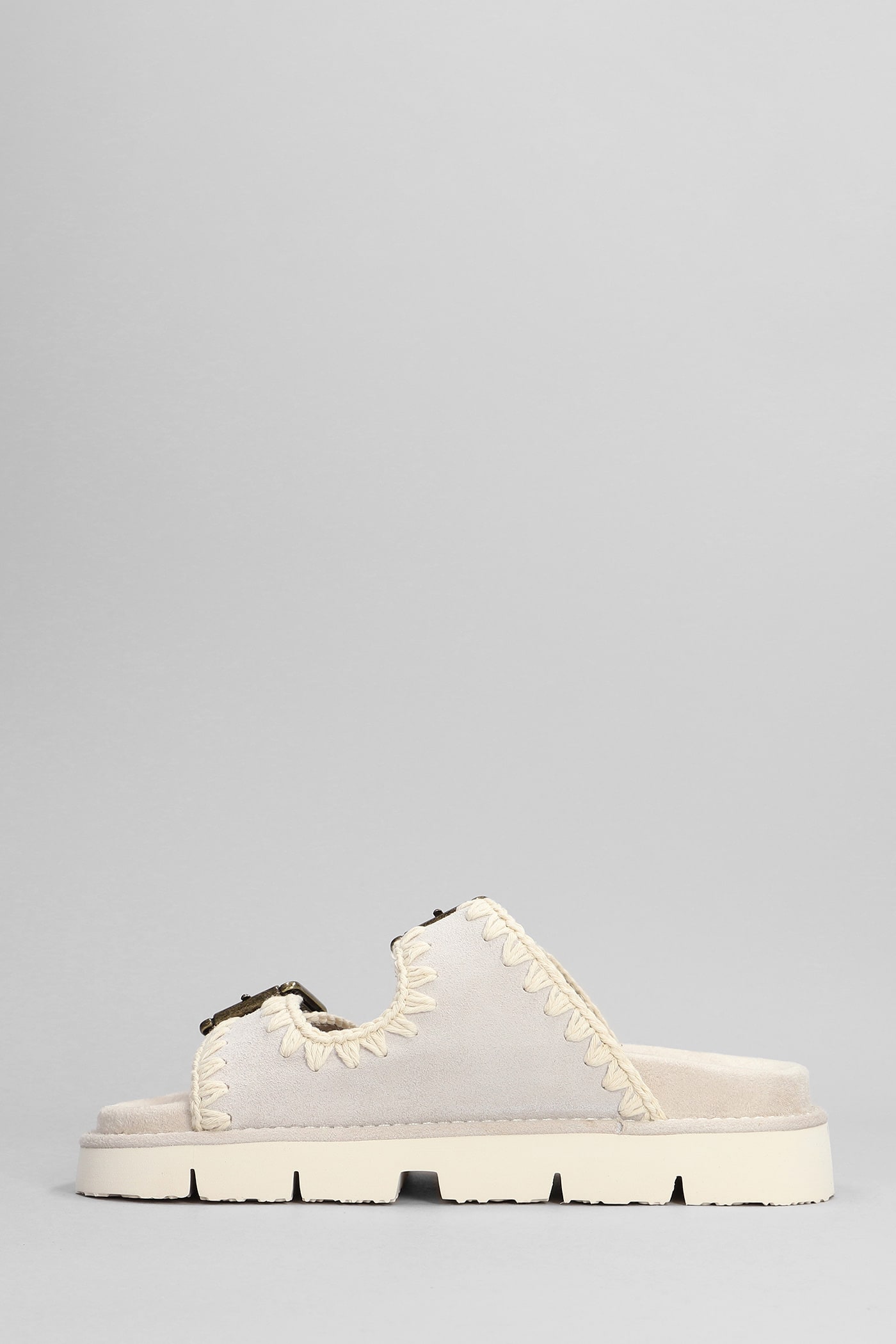 MOU NEW BIO FLATS IN GREY SUEDE