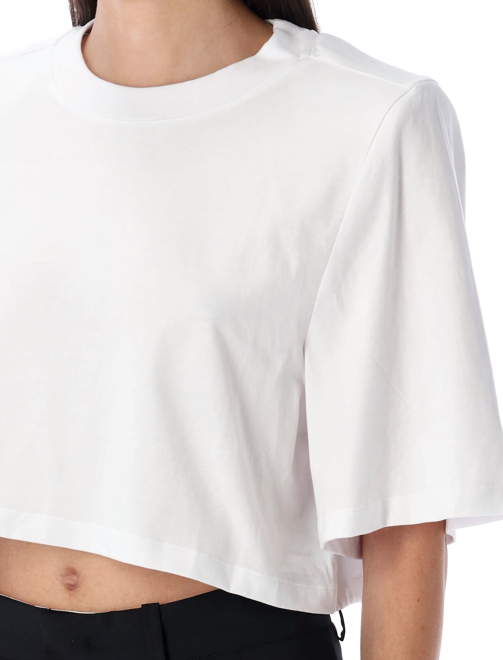 Isabel Marant Zaely Cropped Cotton Jersey T-shirt In White