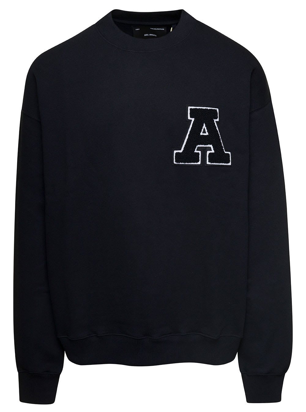 team Black Sweatshirt With Front Logo Patch In Cotton Man