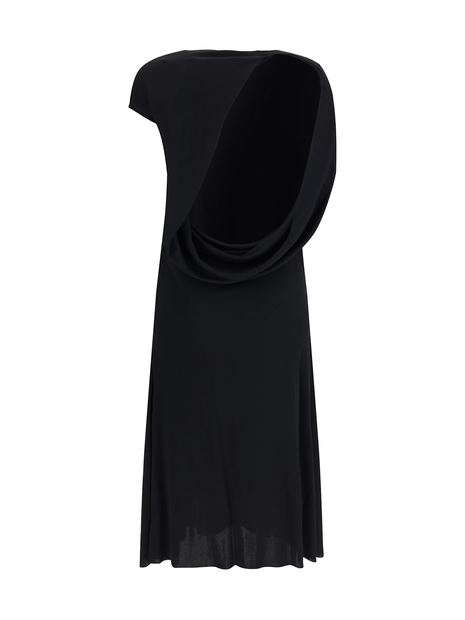 Jacquemus La Robe Salerno Asymmetric Open-back Stretch-jersey Midi Dress In Black