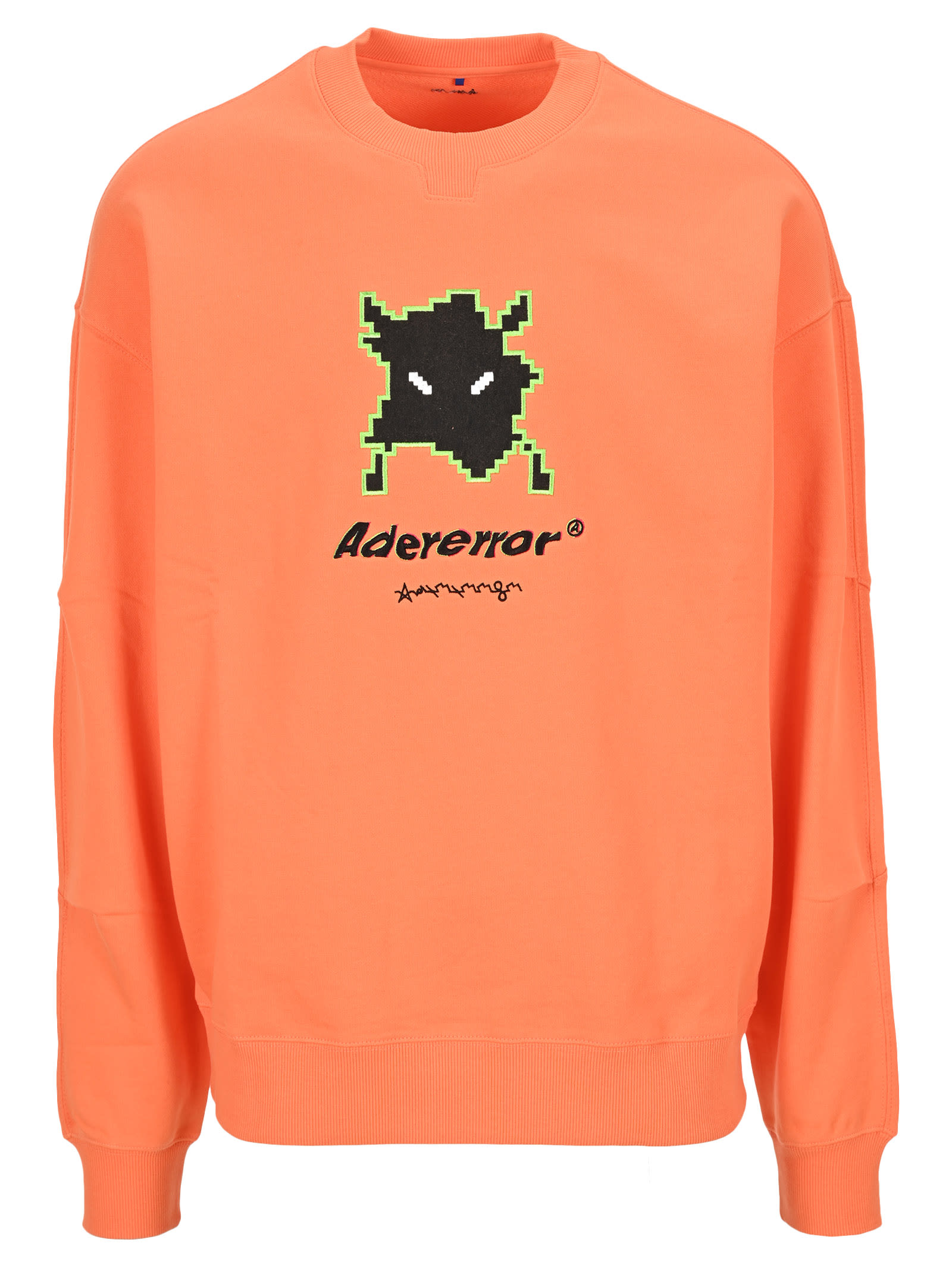 Ader Error Semioversized Pixel Invader Sweatshirt In Orange
