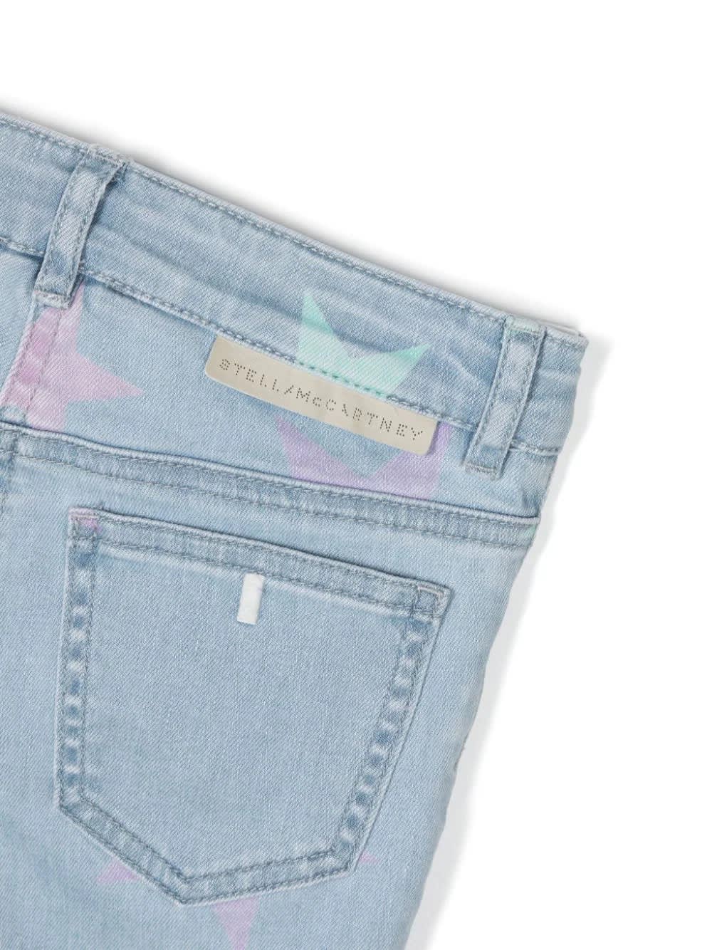 Shop Stella Mccartney Blue Skinny Jeans With Star Print