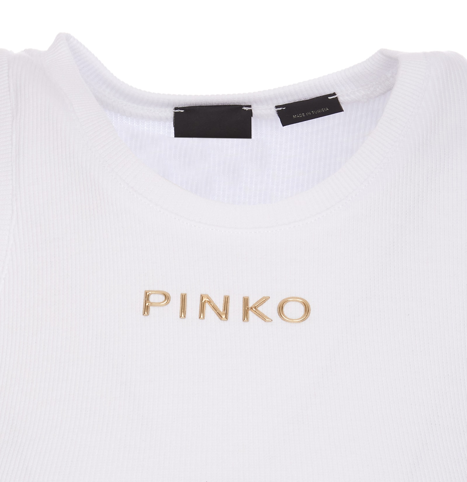 Shop Pinko Logo Tank Top In Bianco Brill.