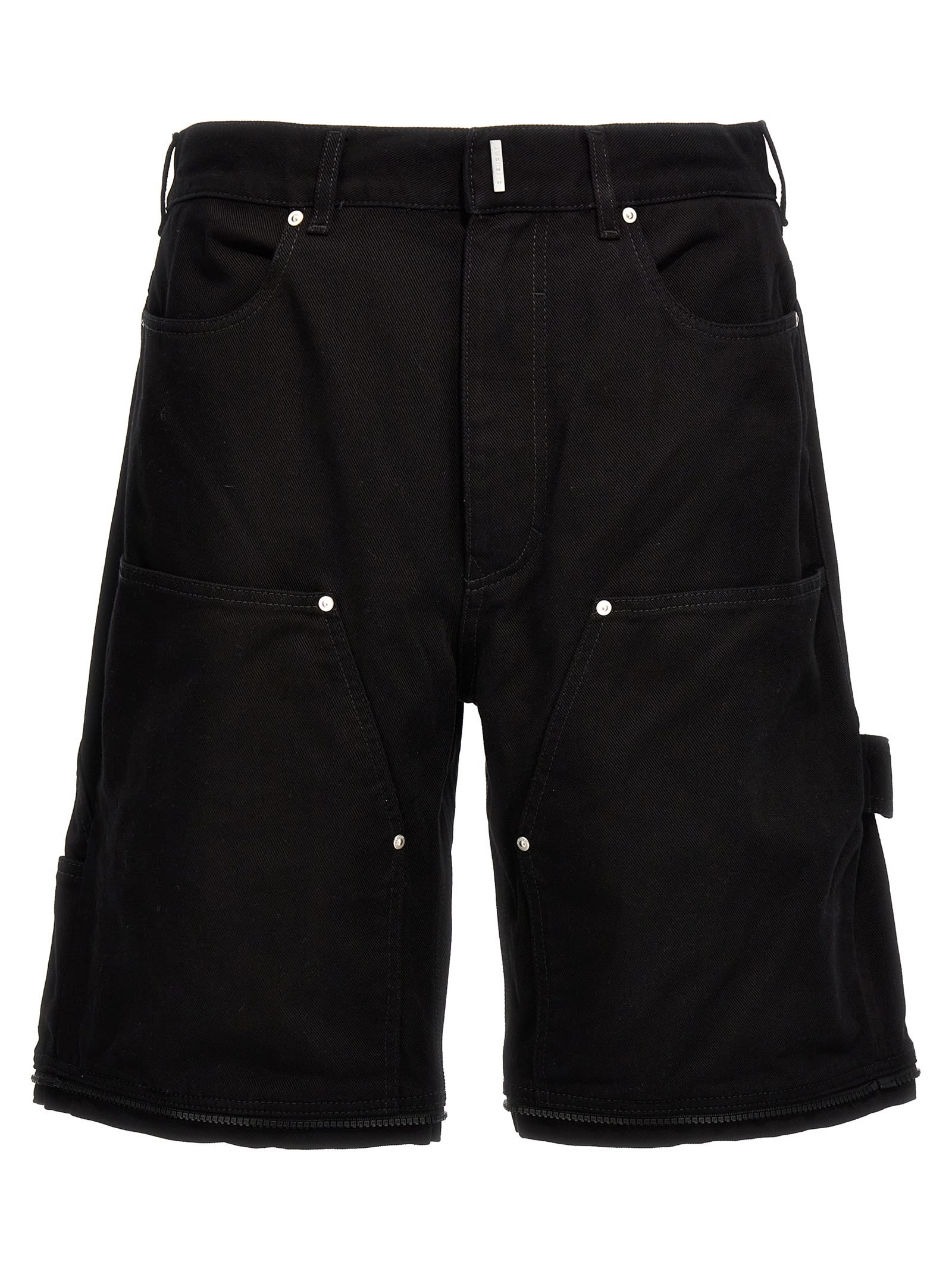 Shop Givenchy Zip Off Carpenter Jeans In Black
