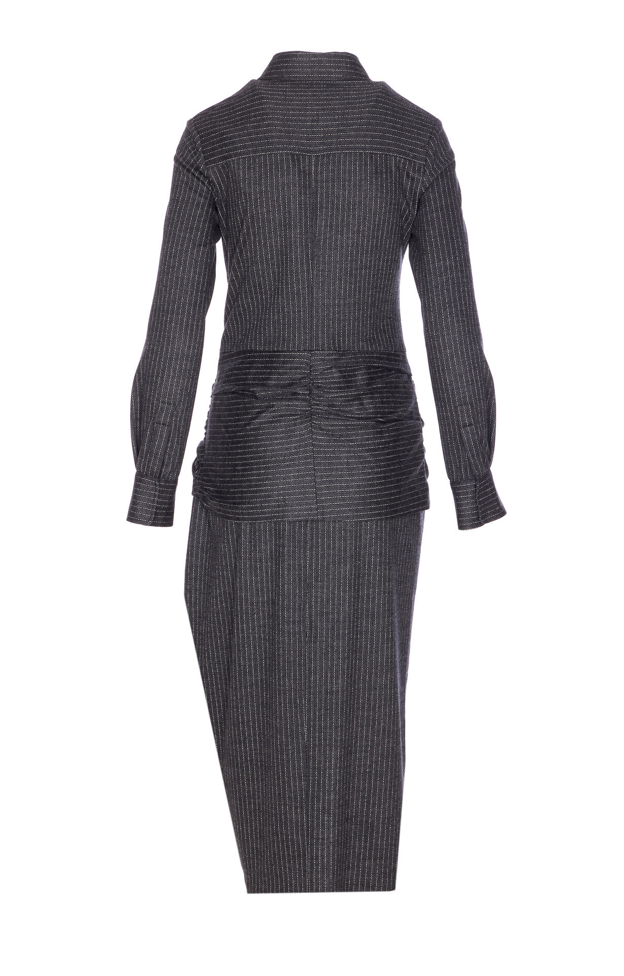 Isabel Marant Romeo Pinstripe Virgin Wool Blend Button-up Shirt In Black