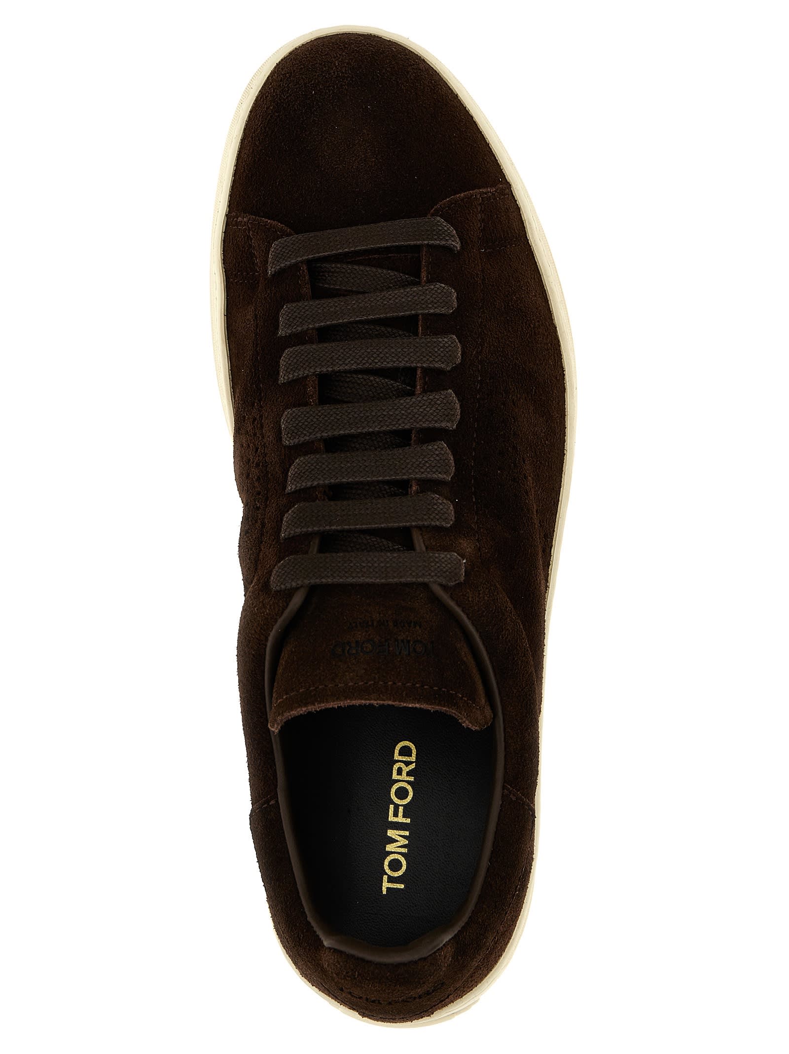 Shop Tom Ford Logo Suede Sneakers In Multicolor